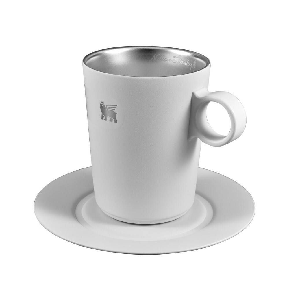 The DayBreak STANLEY 晨光時刻 雙層不鏽鋼拿鐵咖啡杯盤組 / 晨霧白