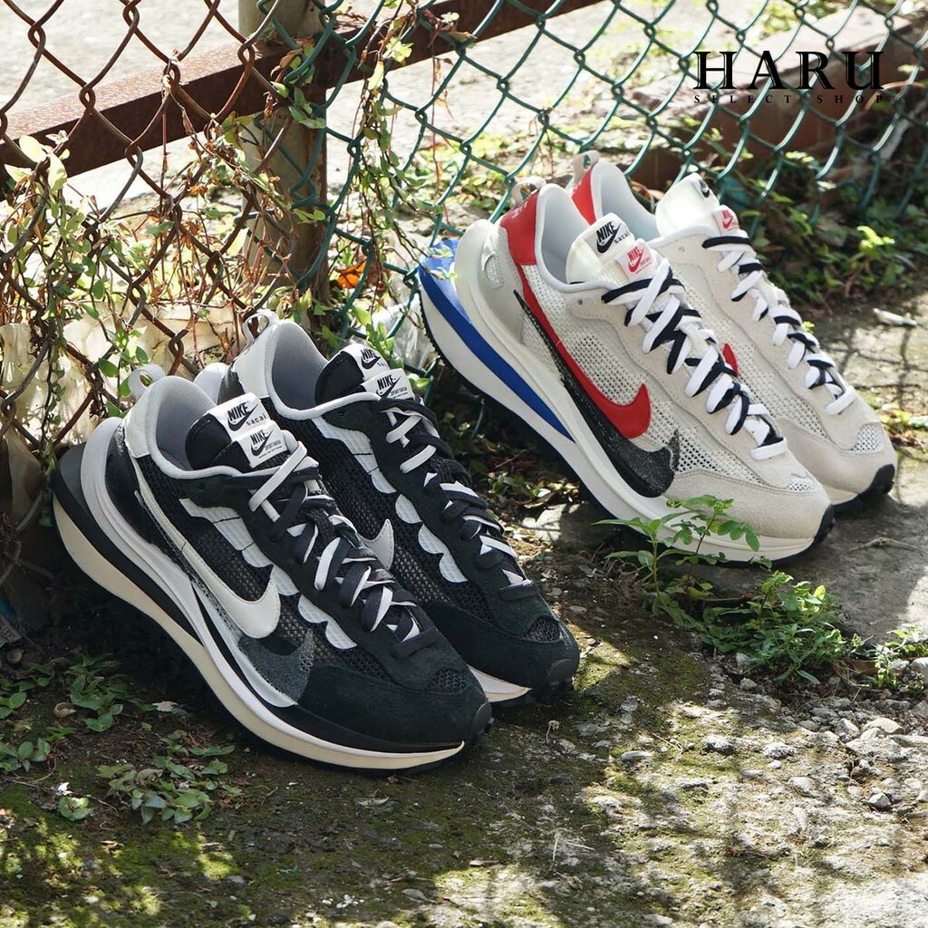 初代 重磅聯名 Nike Sacai VaporWaffle 解構 黑白 白藍紅 男女同款 復古休閒鞋 CV1363-001-100