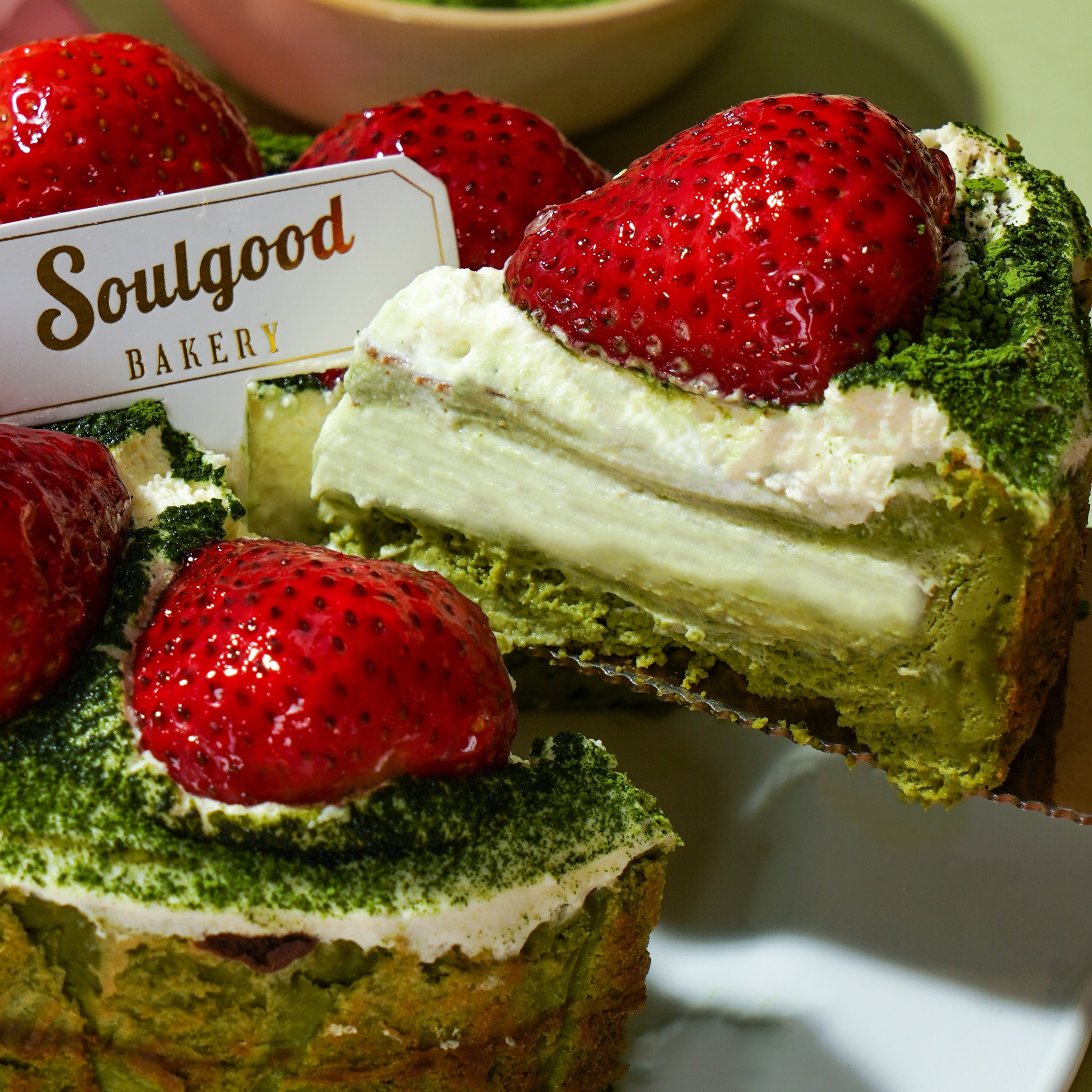 Japanese Matcha Strawberry Mochi Basque Burnt Cheesecake