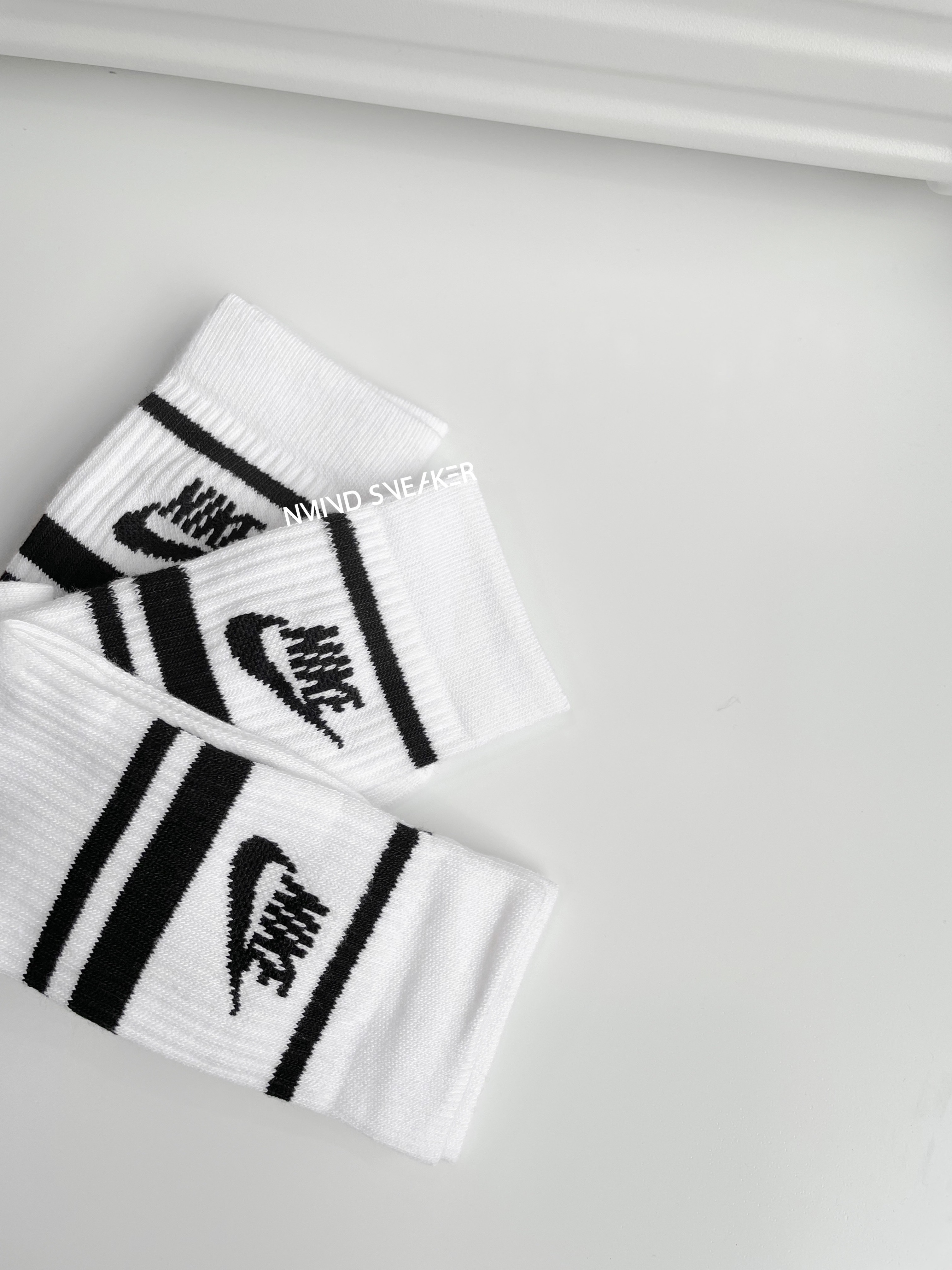 <快速出貨> Nike 黑白條紋長襪 棒球襪 3入