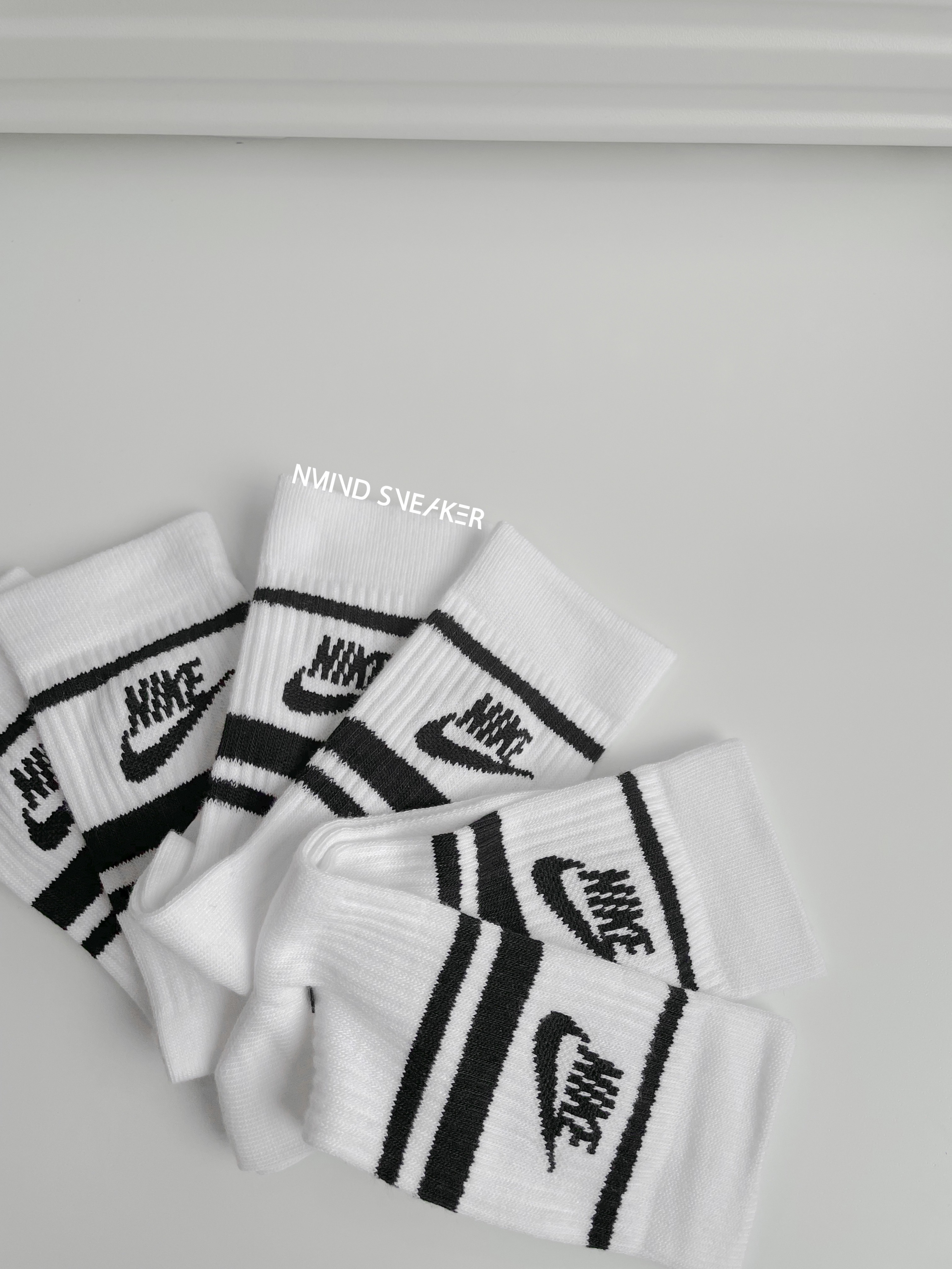 <快速出貨> Nike 黑白條紋長襪 棒球襪 3入