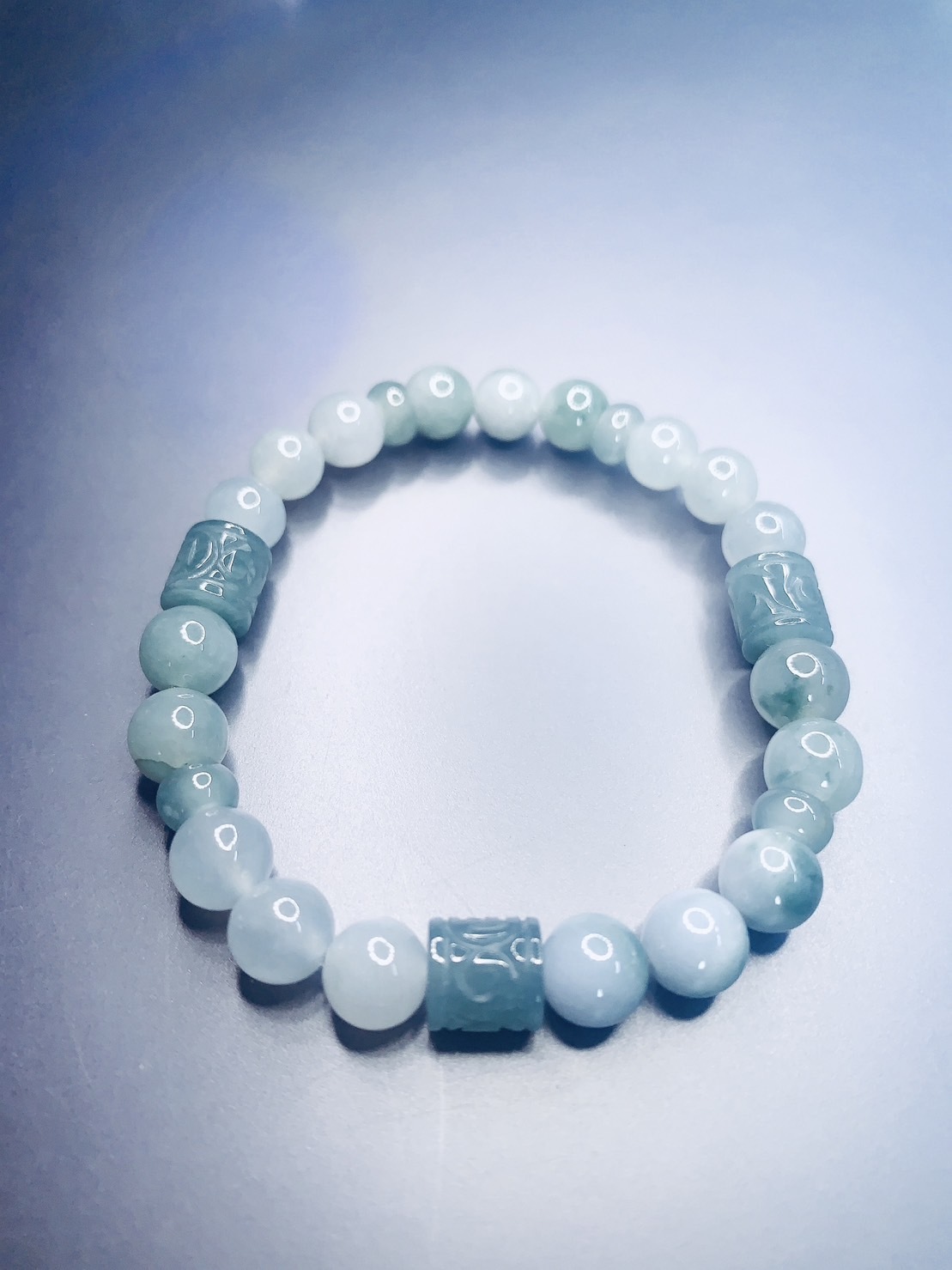 郁藍悠香丨深藍水翡翠設計手鍊