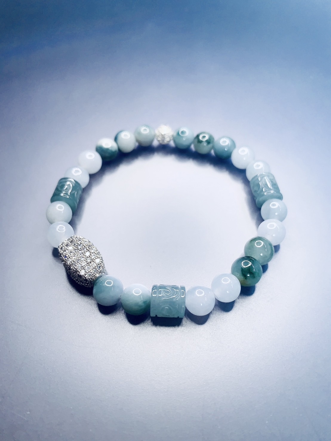 郁藍悠香丨深藍水翡翠設計手鍊