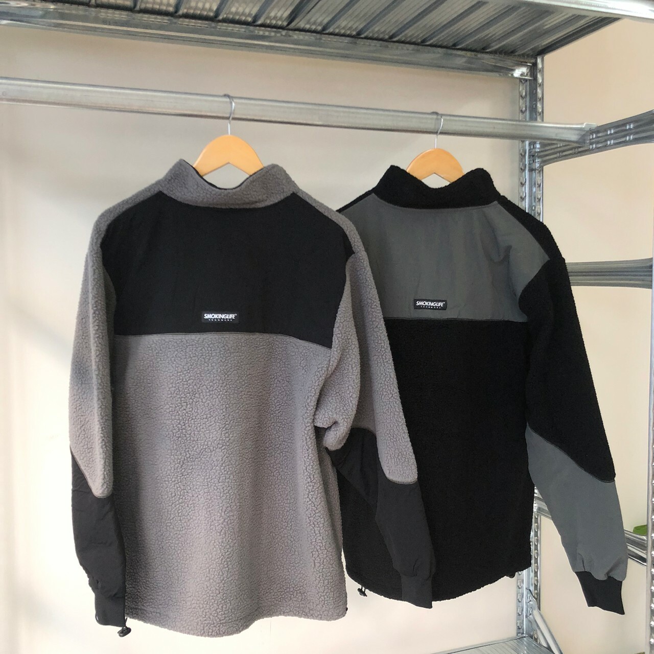 Smokinglife 男女嘻哈羊羔絨立領夾克開衫搖粒絨寬鬆ins外套 H01#