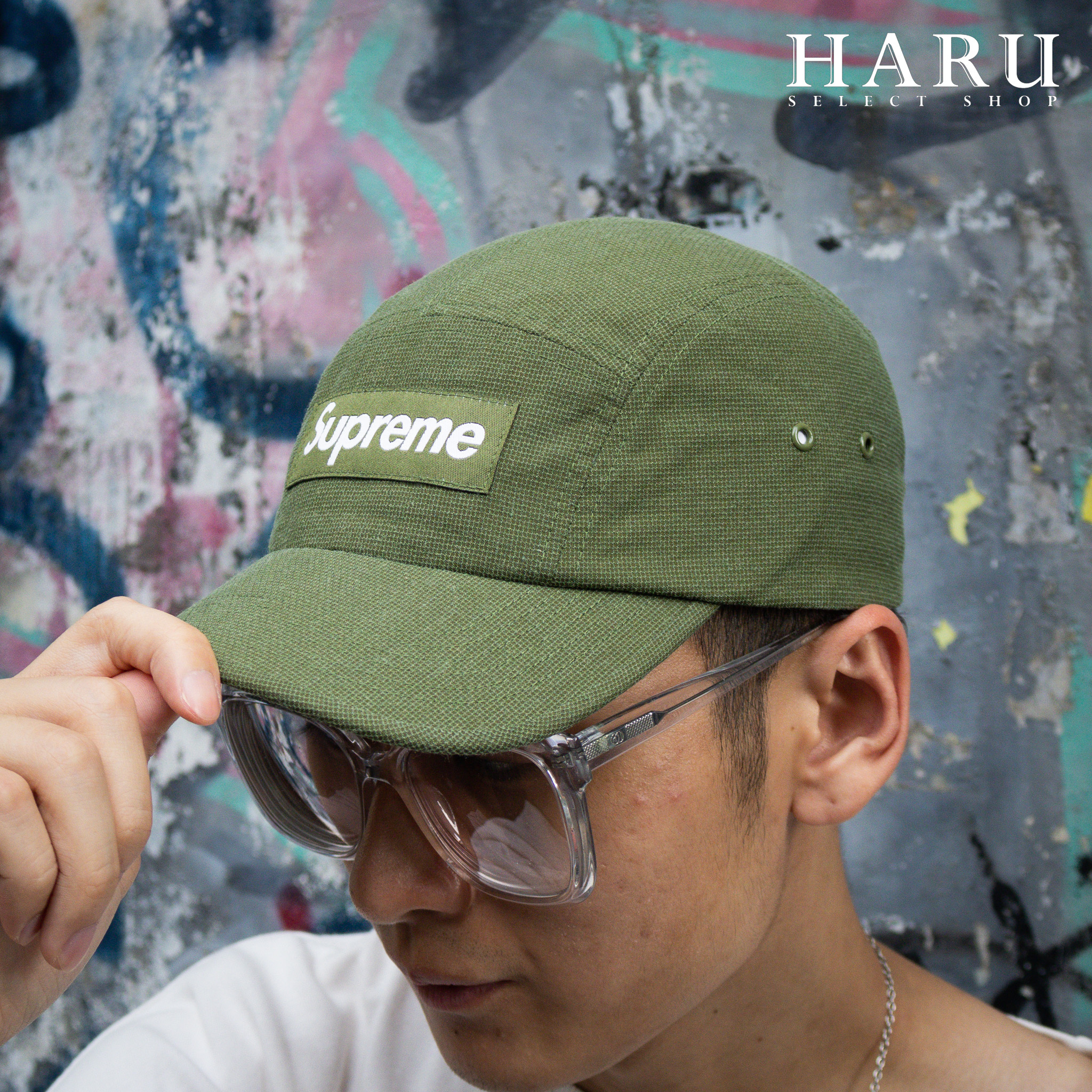 SUPREME KEVLAR CAMP CAP 亞麻布帆布BOX LOGO 五分帽老帽