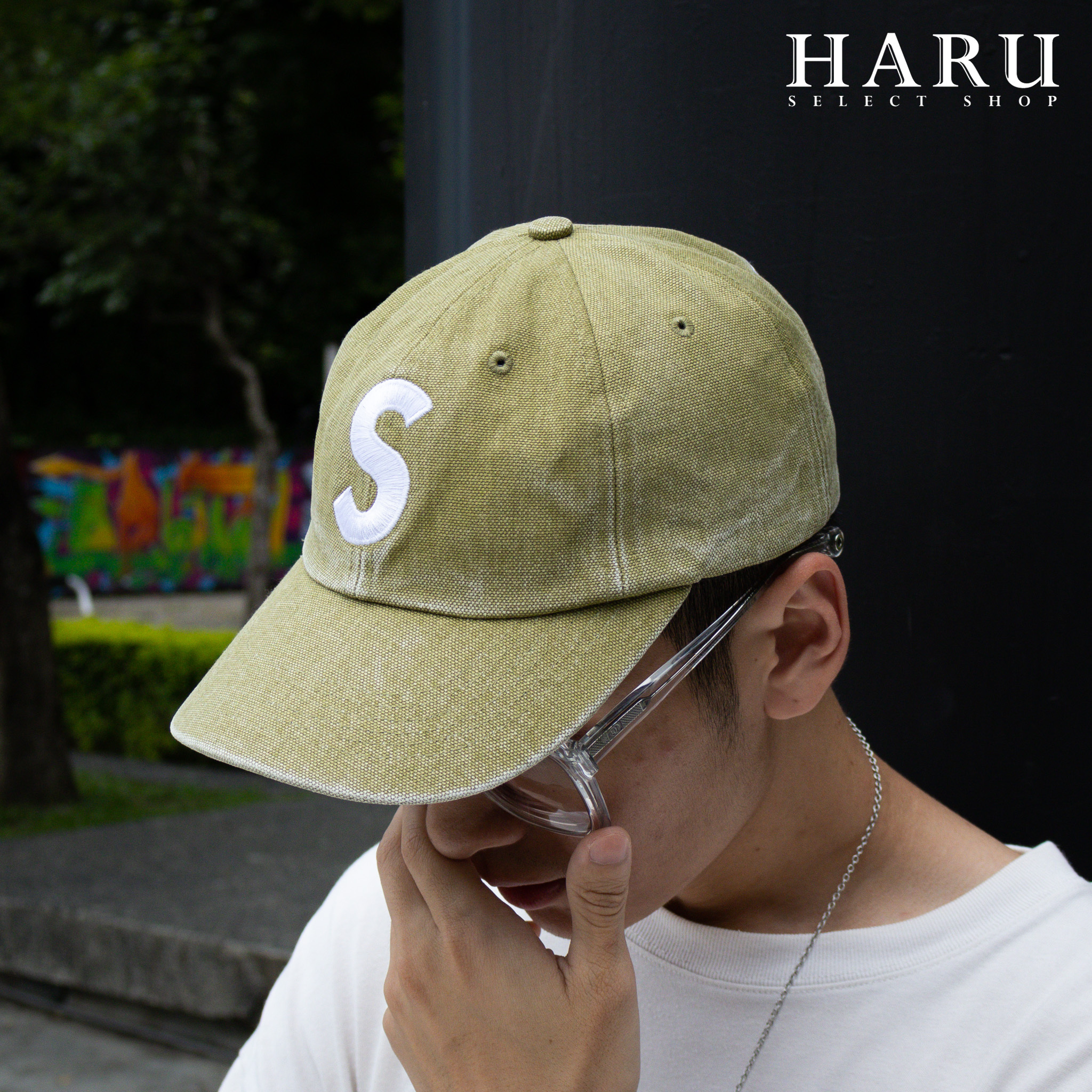 SUPREME PIGMENT CANVAS S LOGO 6-PANEL 六分帽水洗老帽