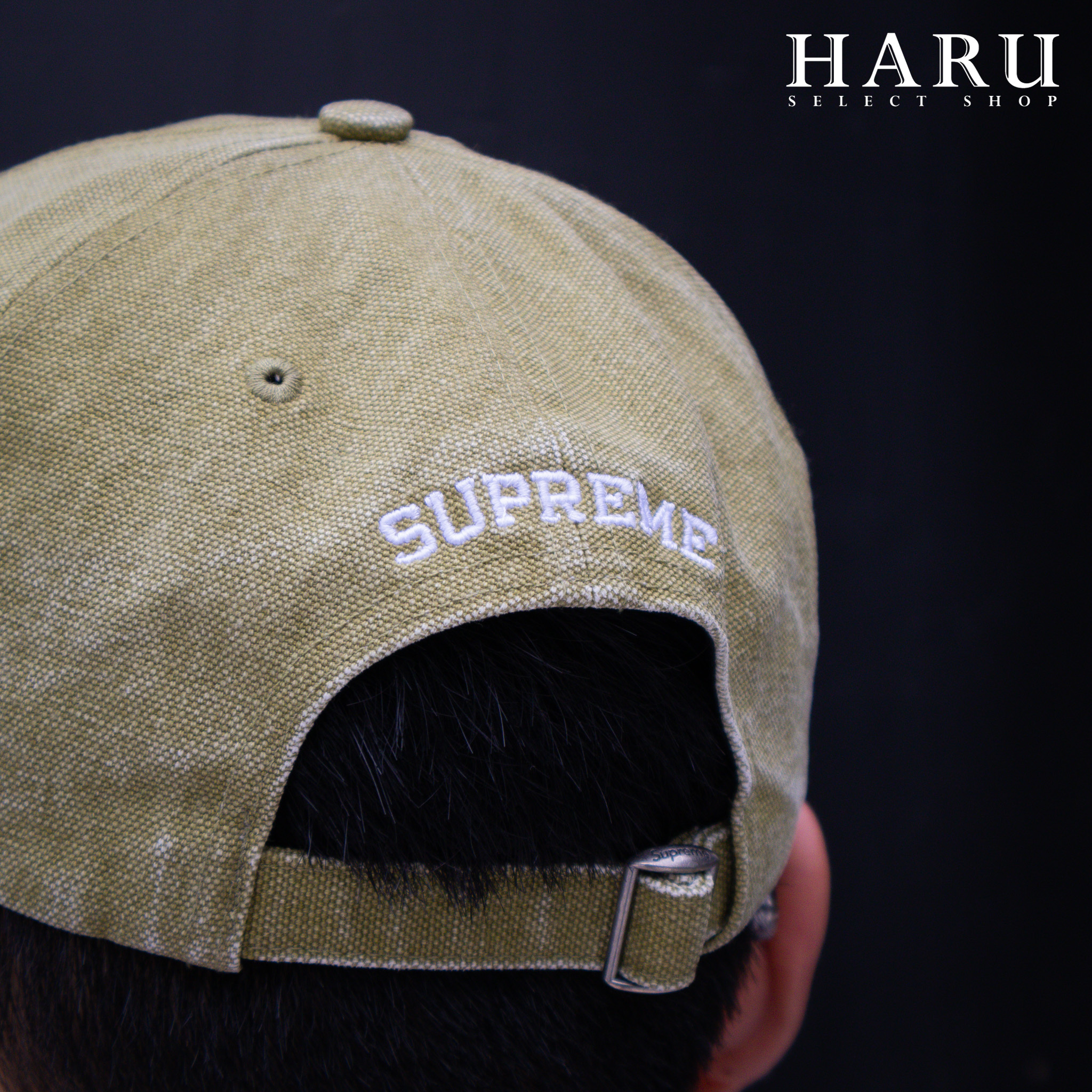 SUPREME PIGMENT CANVAS S LOGO 6-PANEL 六分帽水洗老帽