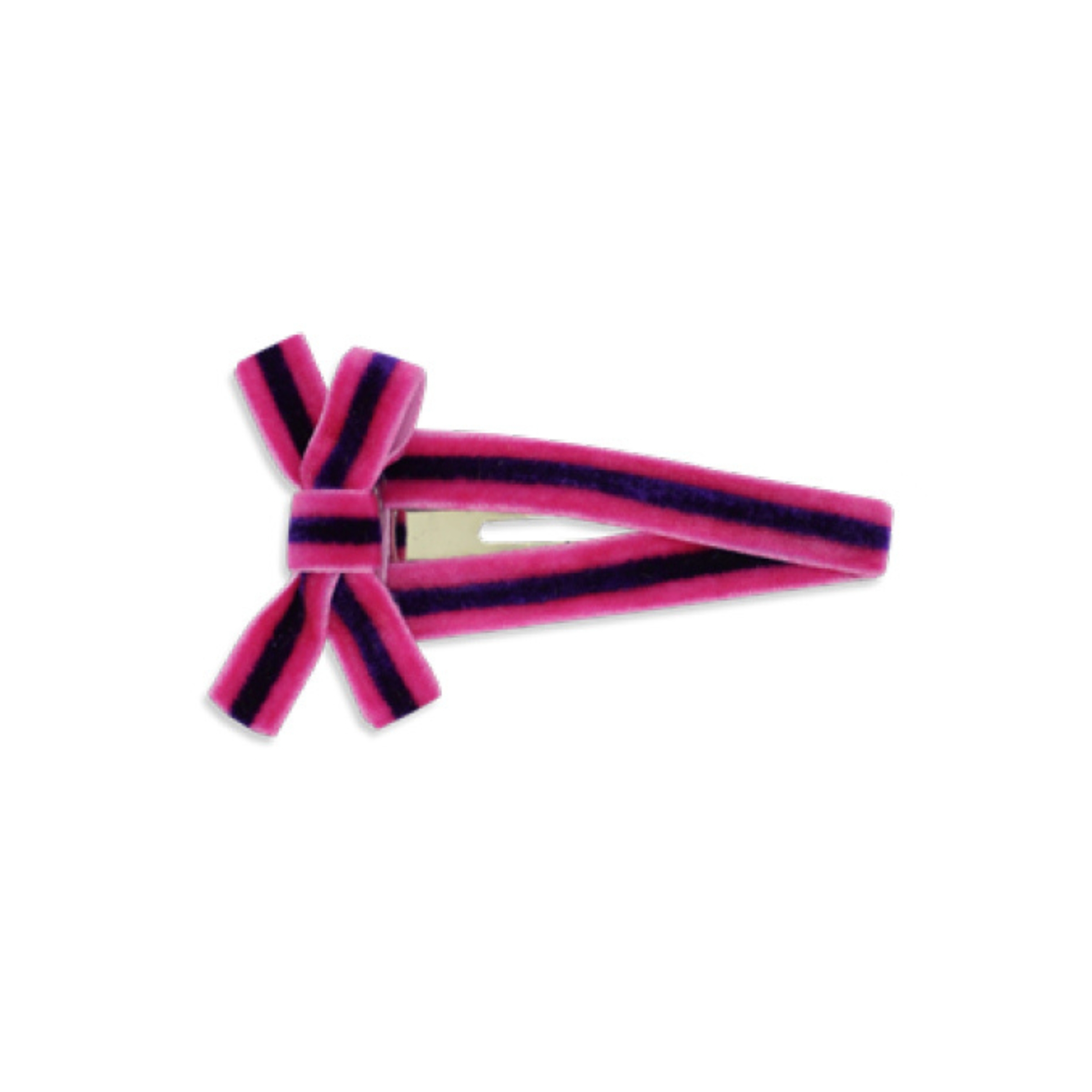 〖 Milk x Soda 〗條紋絨面蝴蝶結髮夾