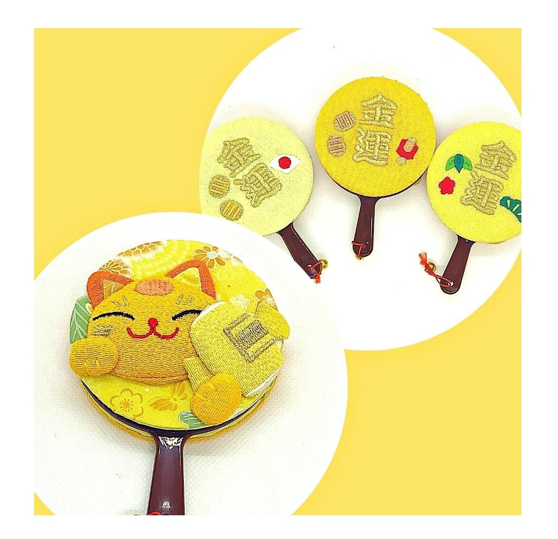 黃金招財貓化妝鏡-(隨機款式)