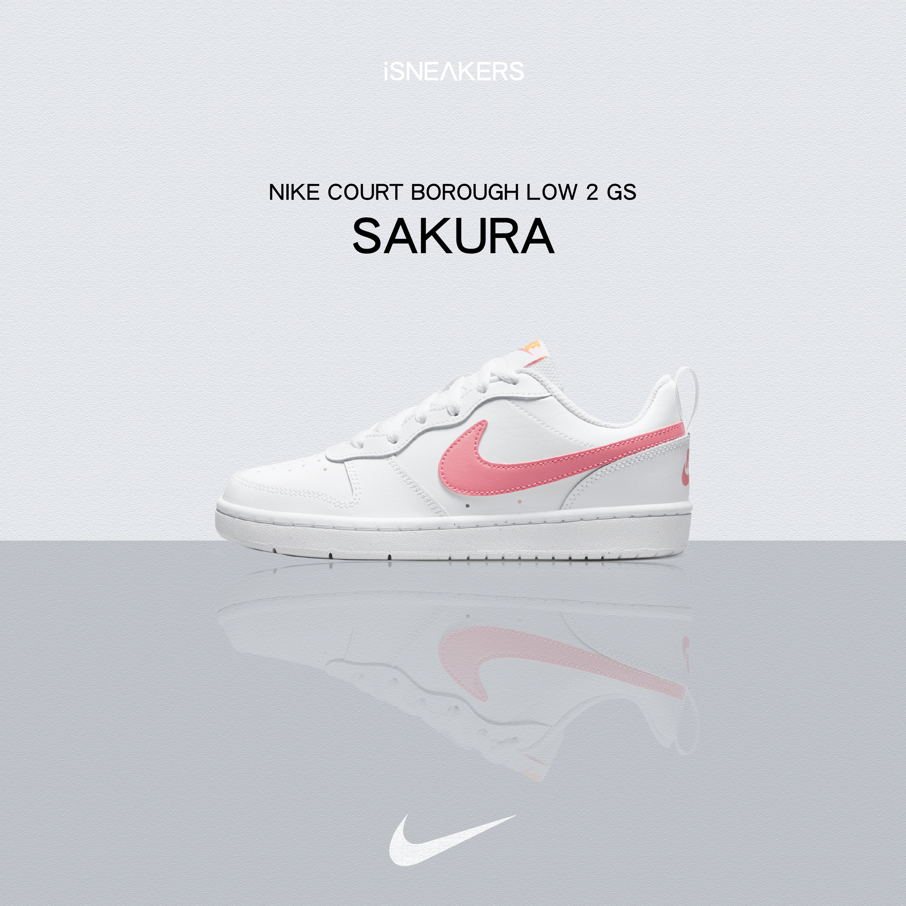 iSNEAKERS｜Nike Court Borough Low 2 "Sakura" 粉白 櫻花 BQ5448-124