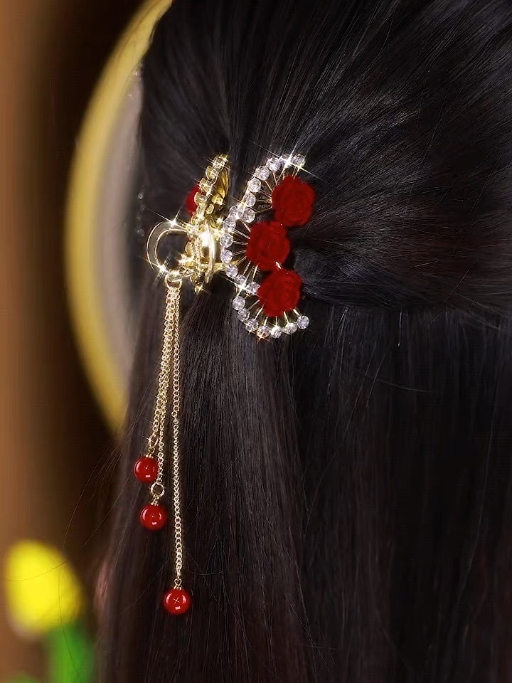 Han Style Fan Flower Perfect Ponytail Hair Claw