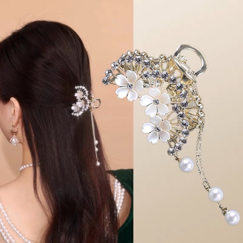 Han Style Fan Flower Perfect Ponytail Hair Claw