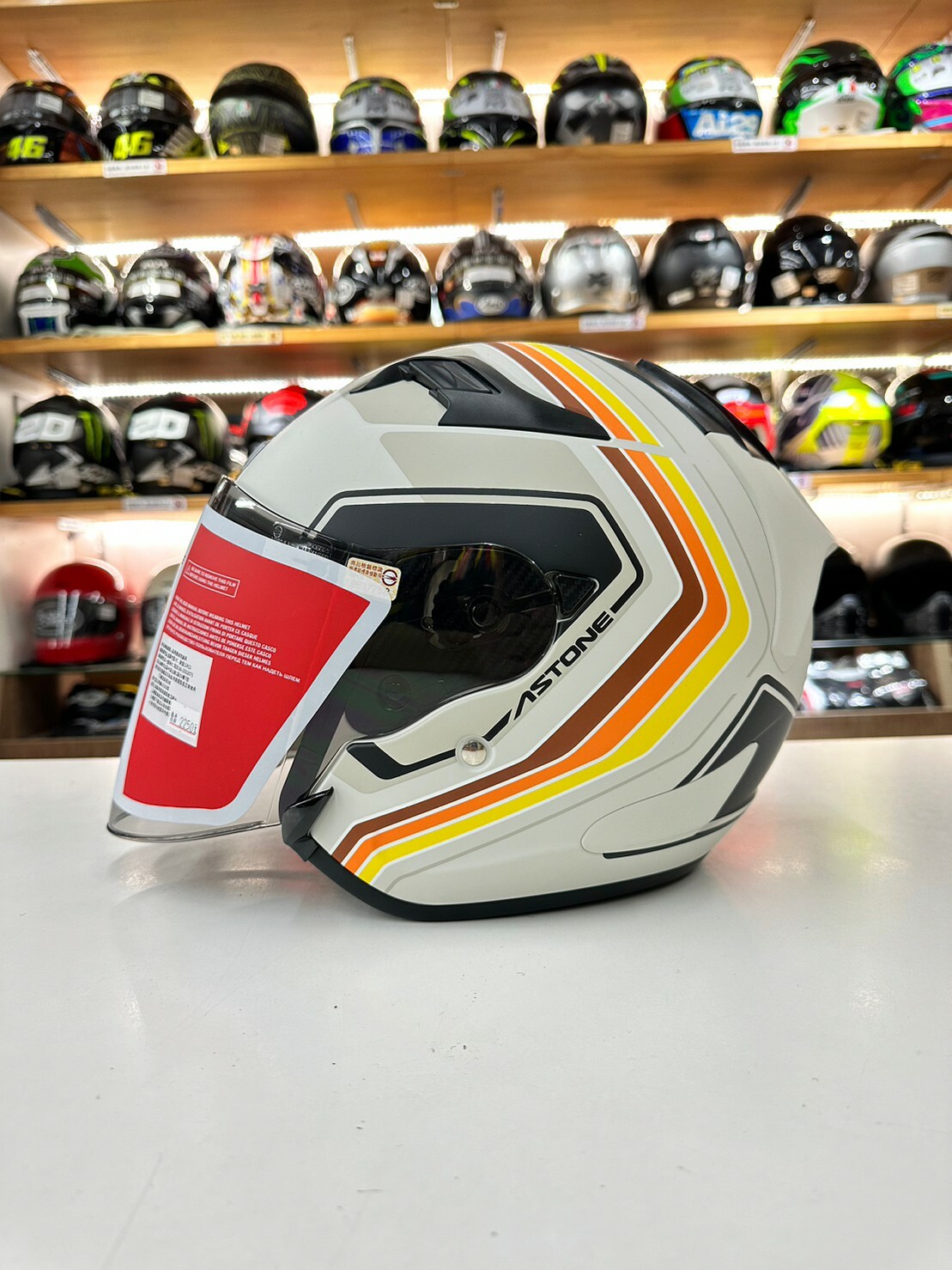 ASTONE DJS 彩繪 BM13 平暖灰/卡其 3/4罩