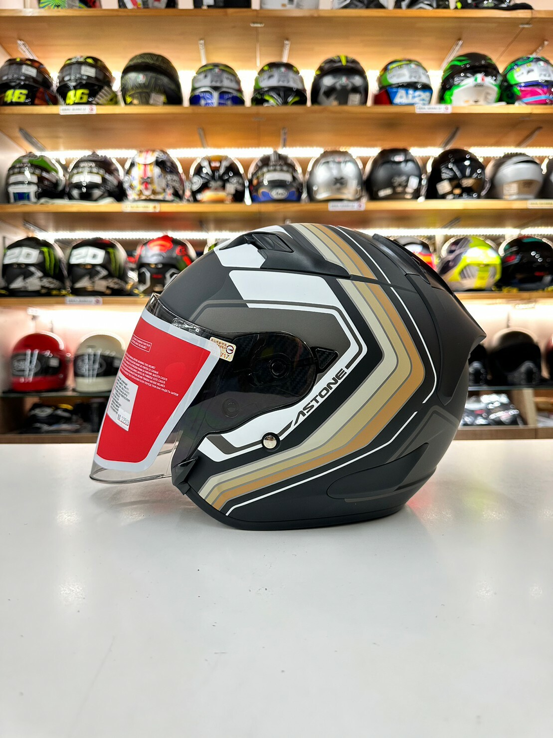 ASTONE DJS 彩繪 BM13 平黑/黃 3/4罩