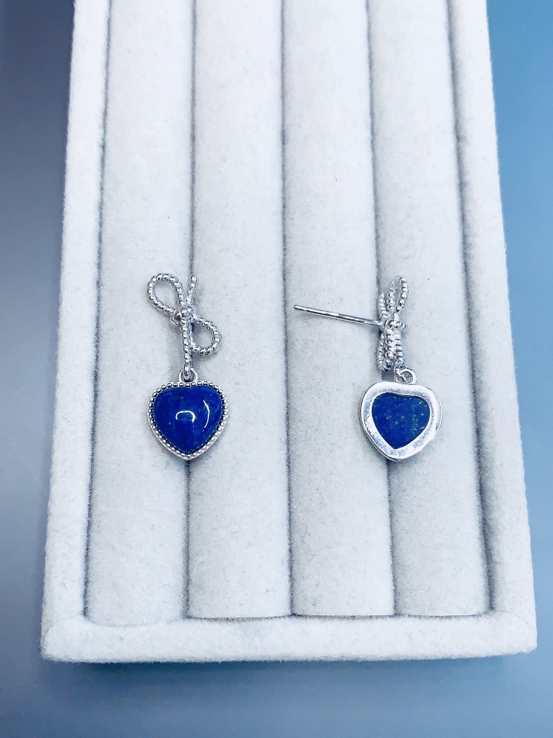 青金石銀耳環丨緩和煩燥疲憊