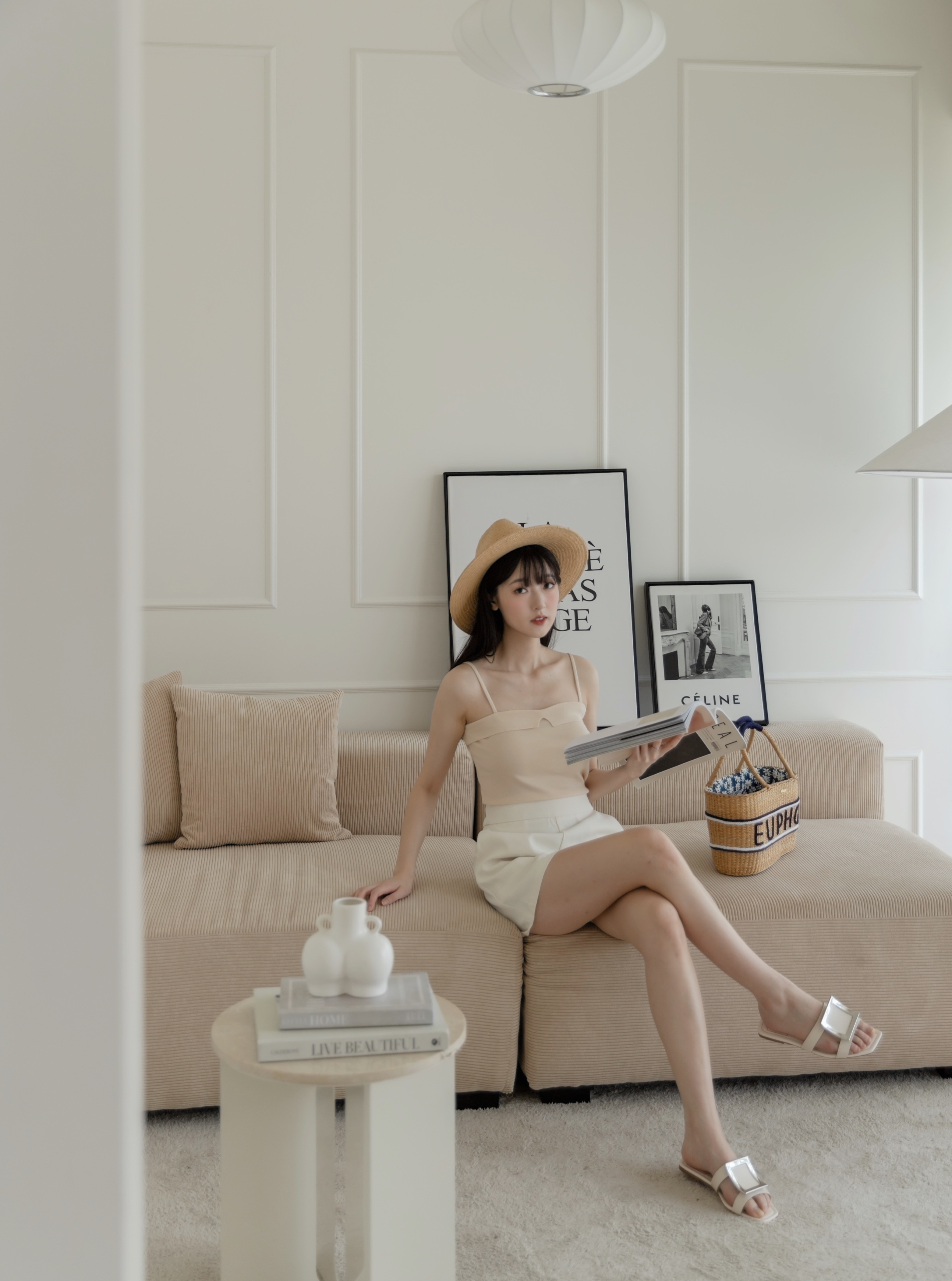 溫柔泰奶色針織背心