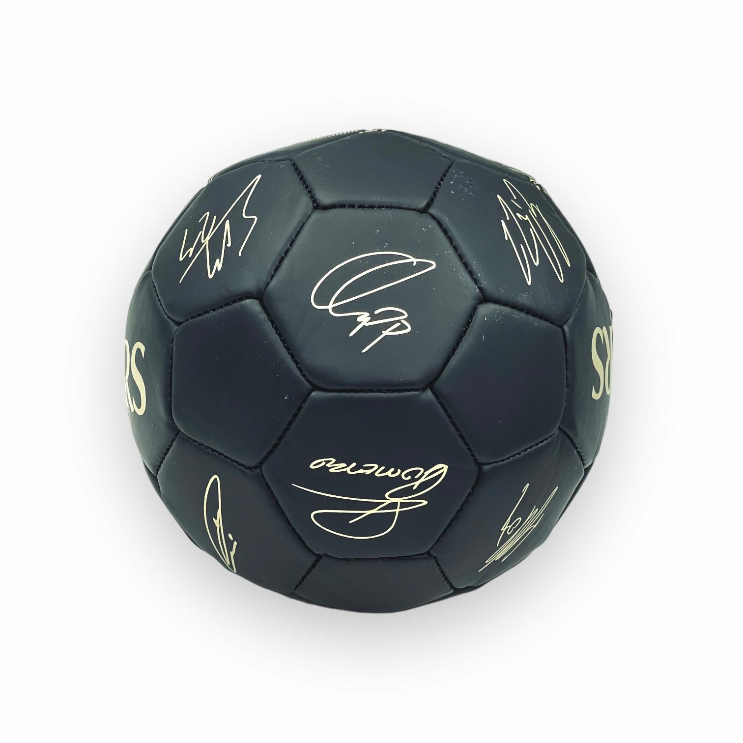 熱刺黑金色球星簽名1號足球