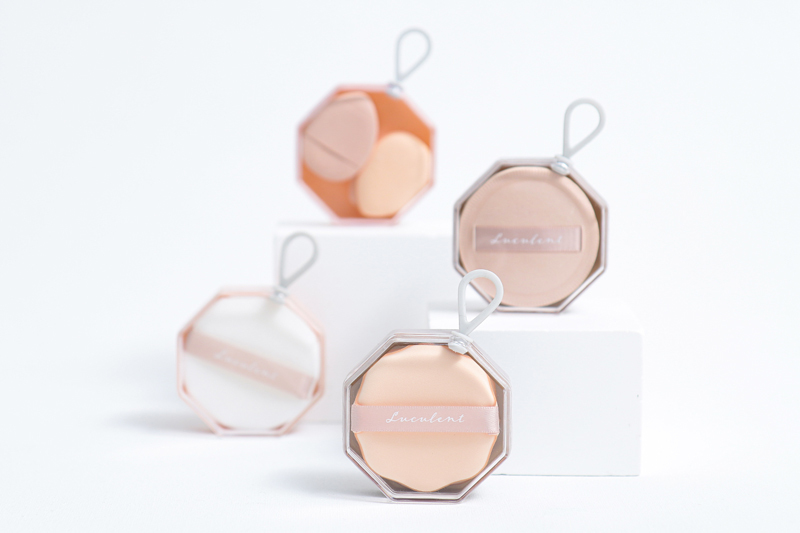 附收納盒美妝粉撲/花型 2入