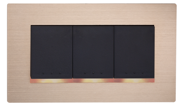 中一 月光系列摩登金－三開關蓋板組 JY-N5352-MRD