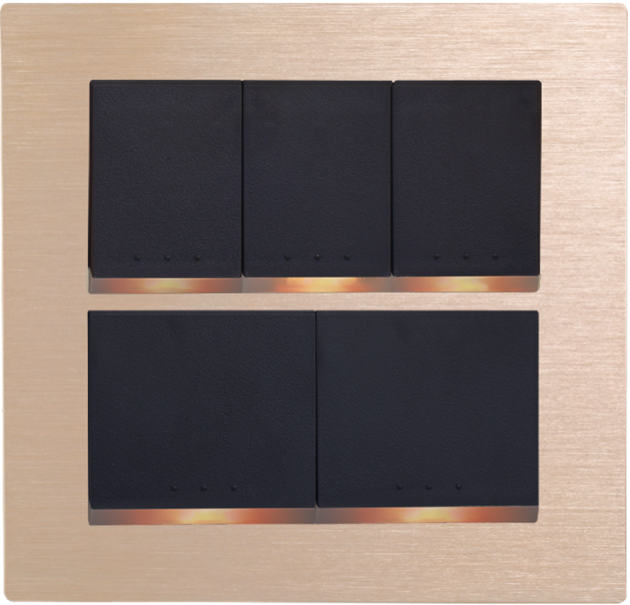 中一 月光系列摩登金－五開關蓋板組 JY-N5552-MRD