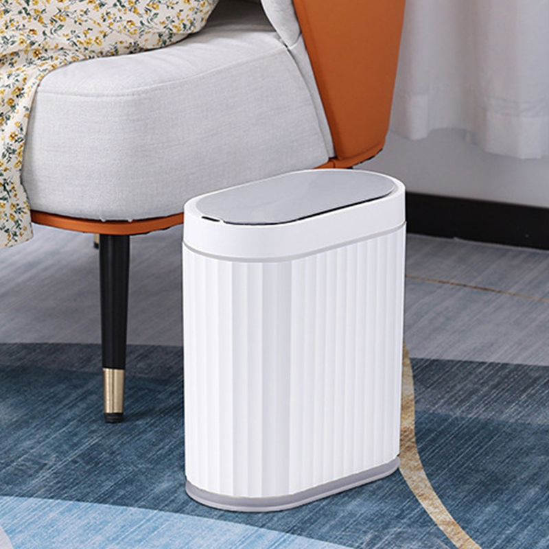 7L防水感應垃圾桶-白灰  ELPH5712