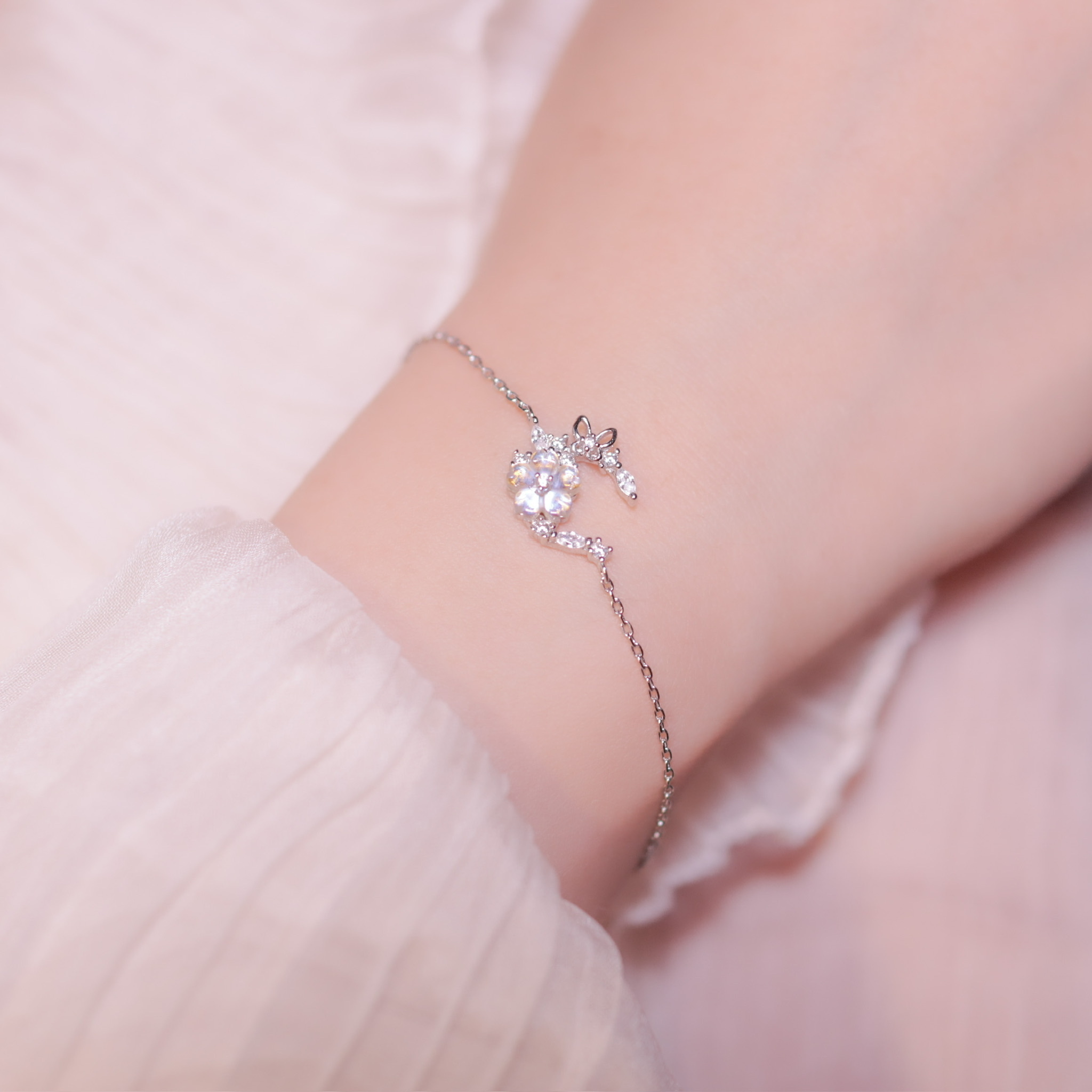 | 925純銀・ 琉璃 | 花花蝴蝶小合奏手鏈 | BR0629 |