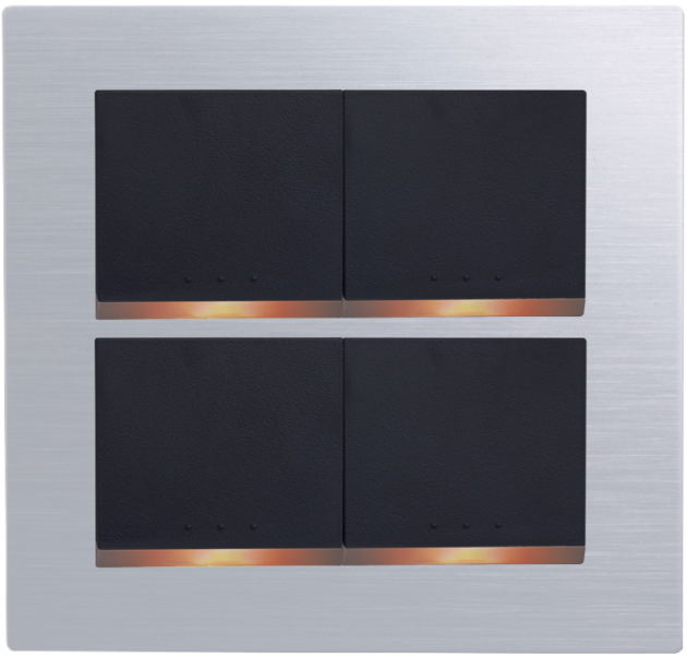 中一 月光系列摩登銀/四開關蓋板組 JY-N5452-MRS