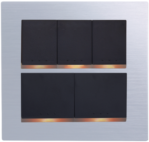 中一 月光系列摩登銀/五開關蓋板組 JY-N5552-MRS