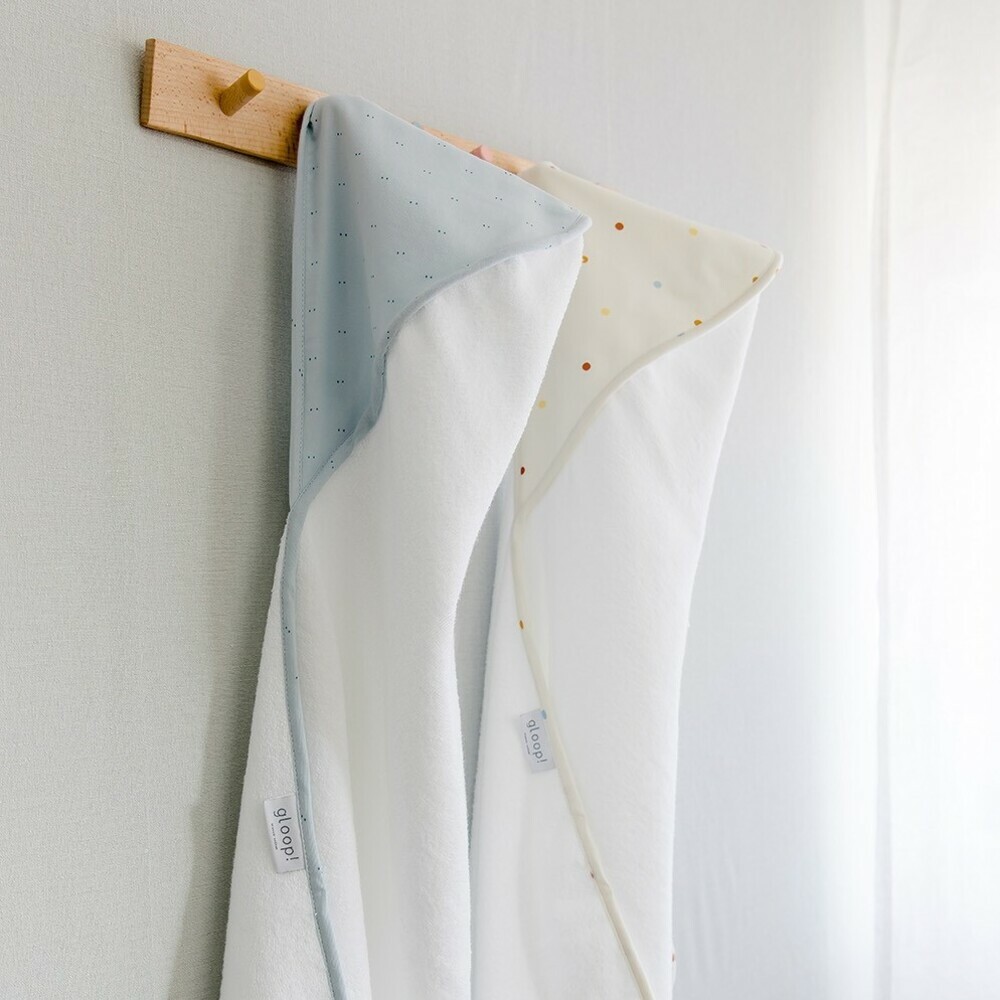 Gloop 純棉連帽浴巾 / 點點藍天