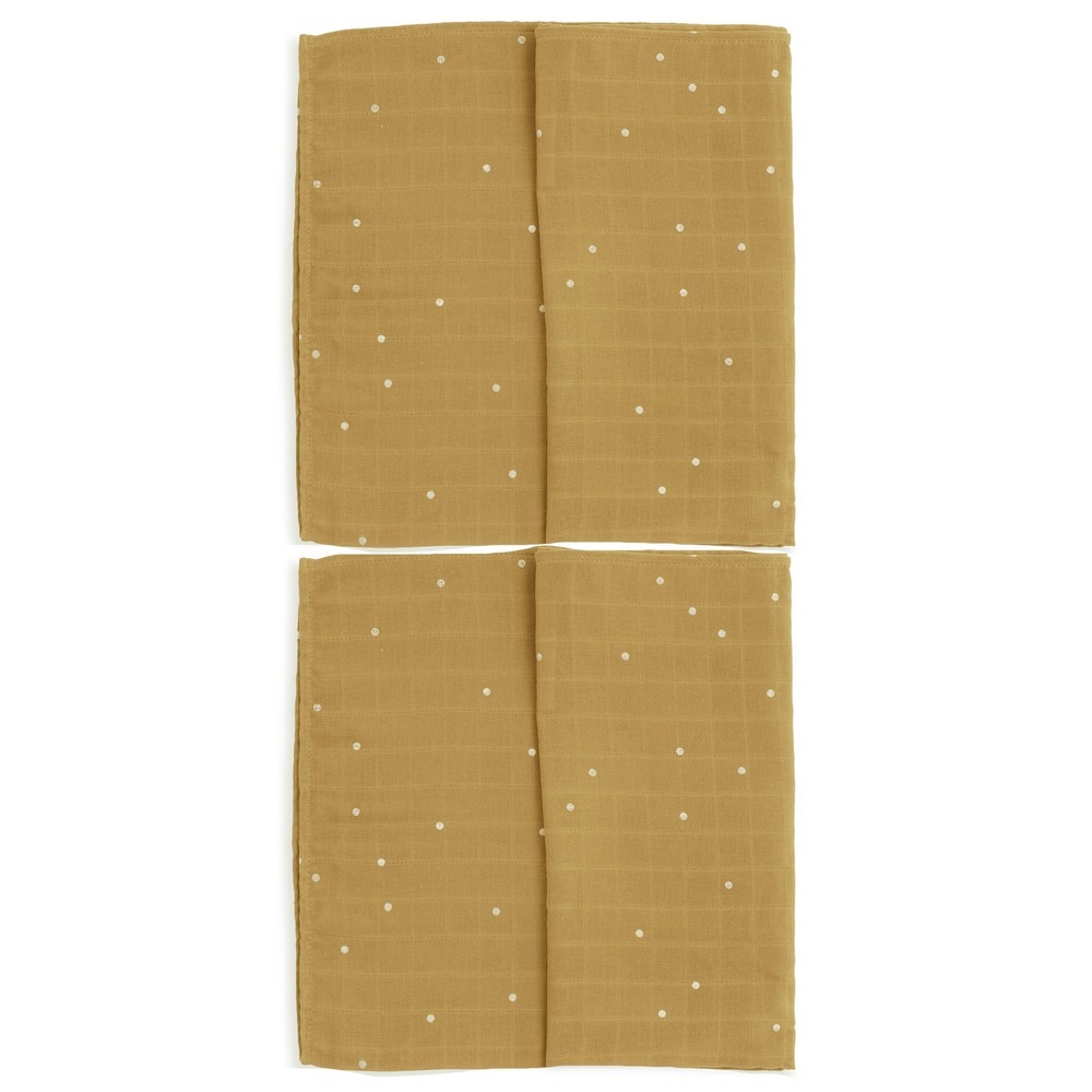 Gloop 有機棉紗布巾兩件組 / 夕陽橙