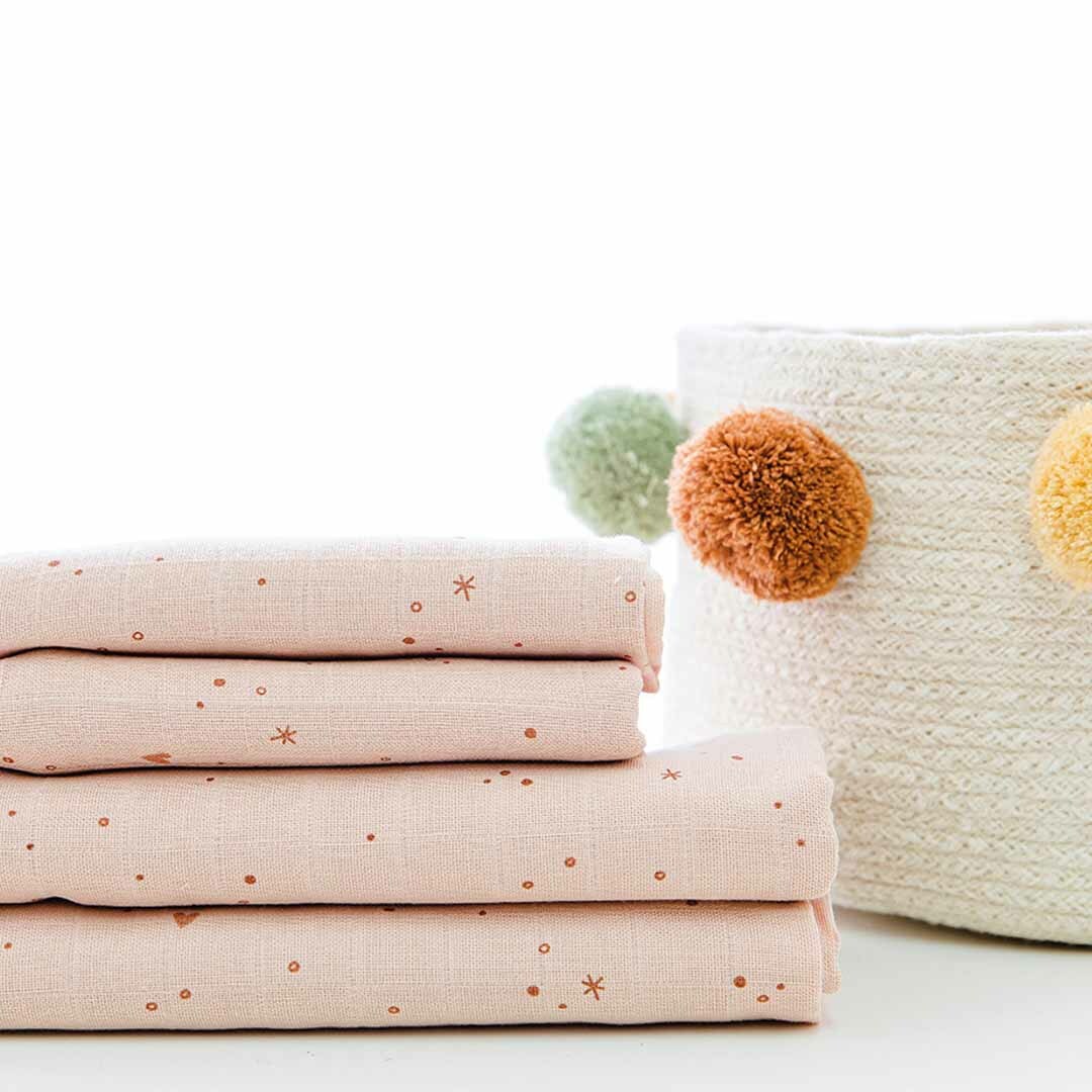 Gloop 有機棉紗布巾兩件組 / 粉粉甜心