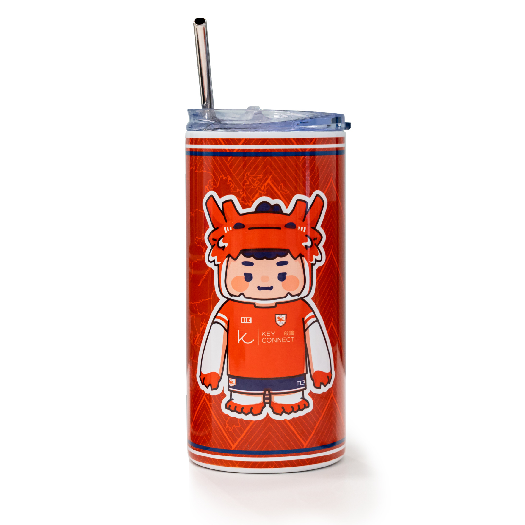 香港U23紀念品--帶飲管不鏽鋼水杯480ml