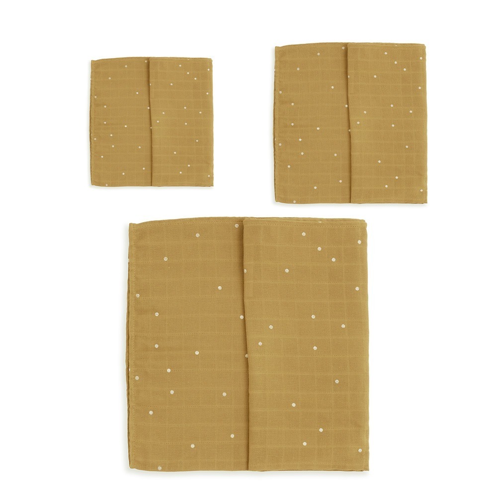 Gloop 有機棉紗布巾三件組 / 夕陽橙