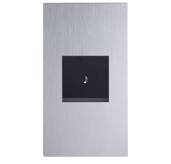 中一 月光系列摩登銀/電鈴押扣蓋板組（直式）JY-N5561-MRS