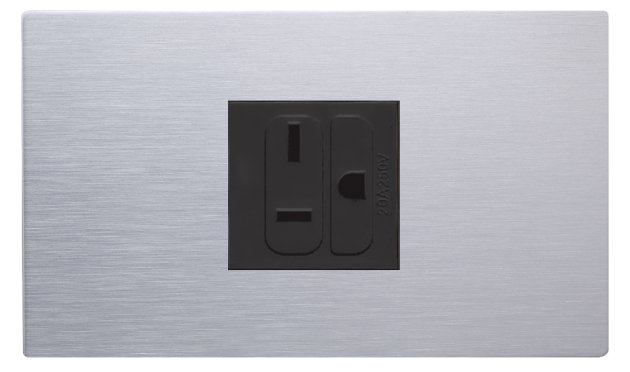 中一 月光系列摩登銀/T型冷氣插座蓋板組 JY-3620(M3620-MRS)