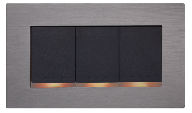 中一 月光系列摩登灰－三開關蓋板組 JY-N5352-MRG