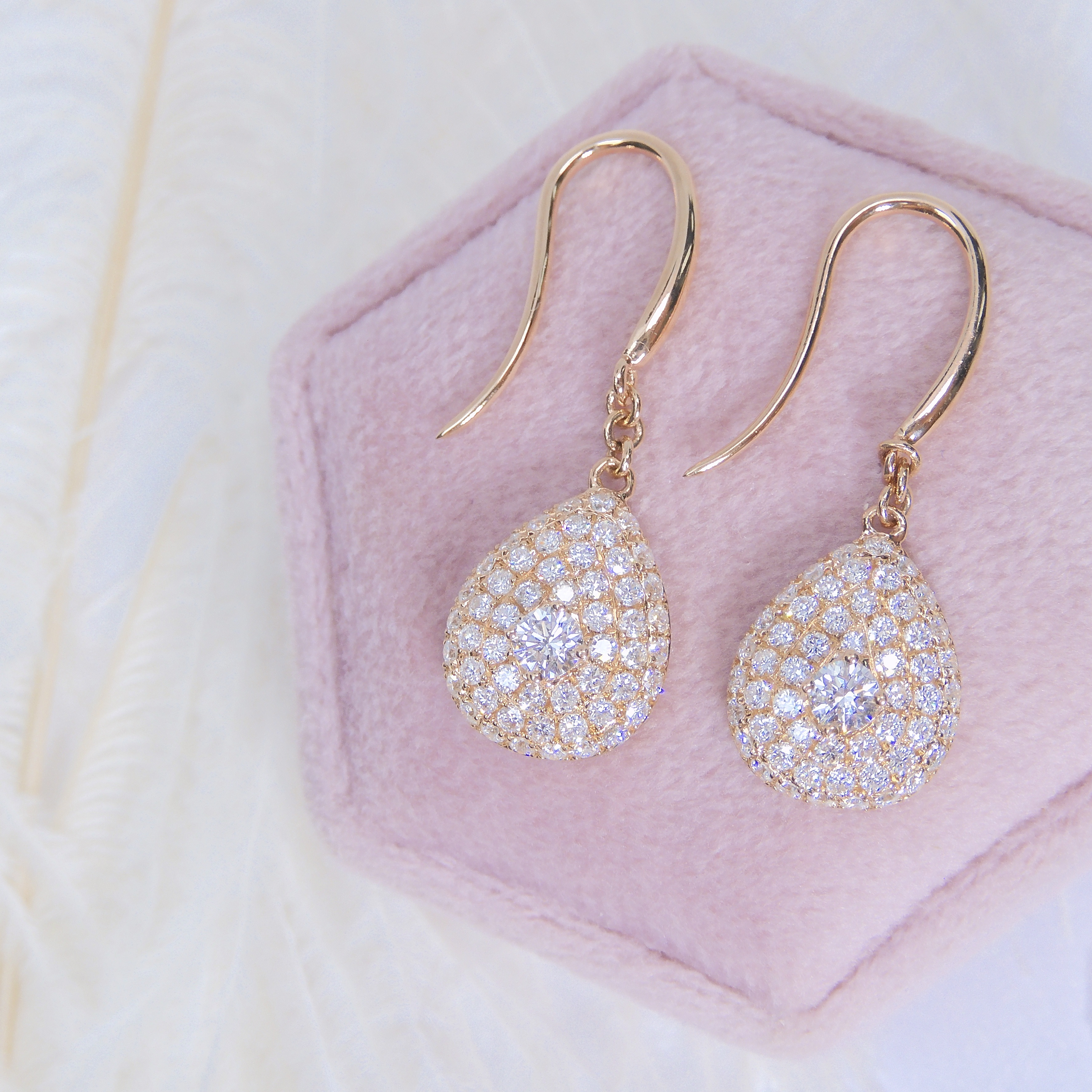 18K金 0.2ct 鑽石耳環