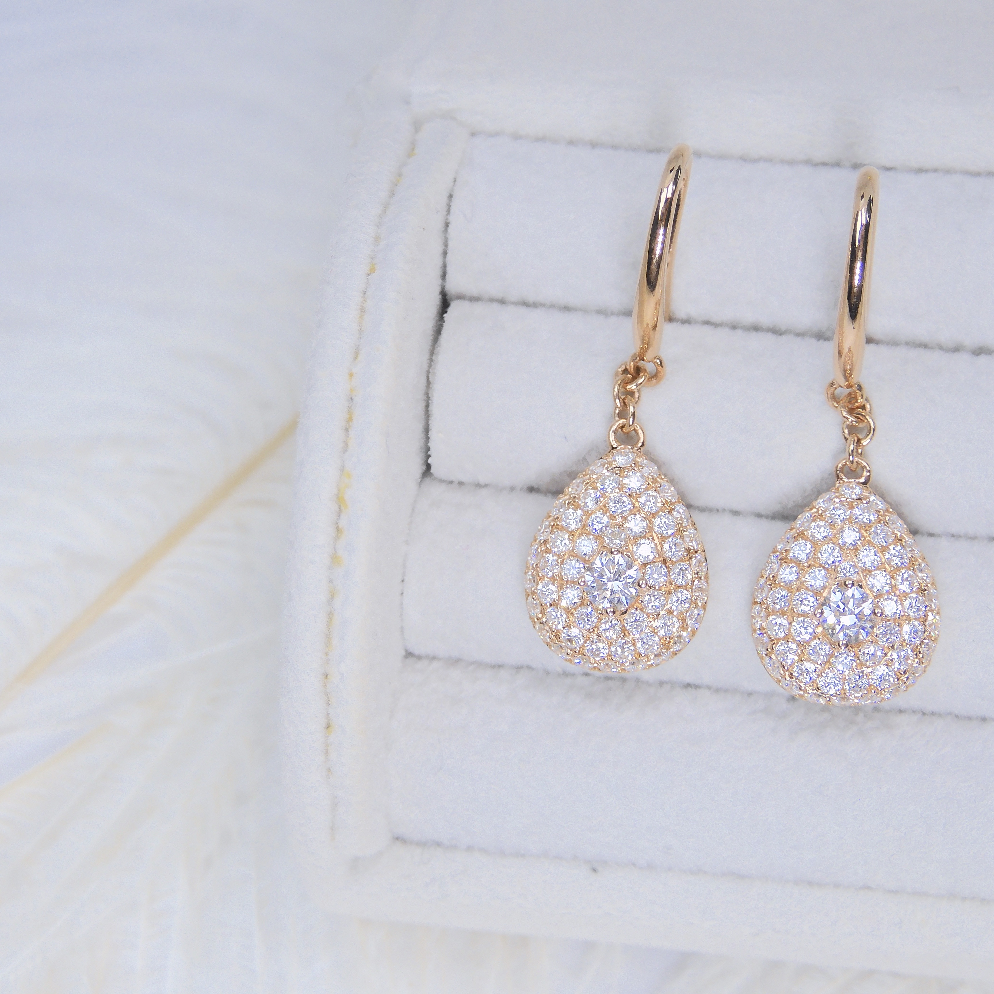 18K金 0.2ct 鑽石耳環