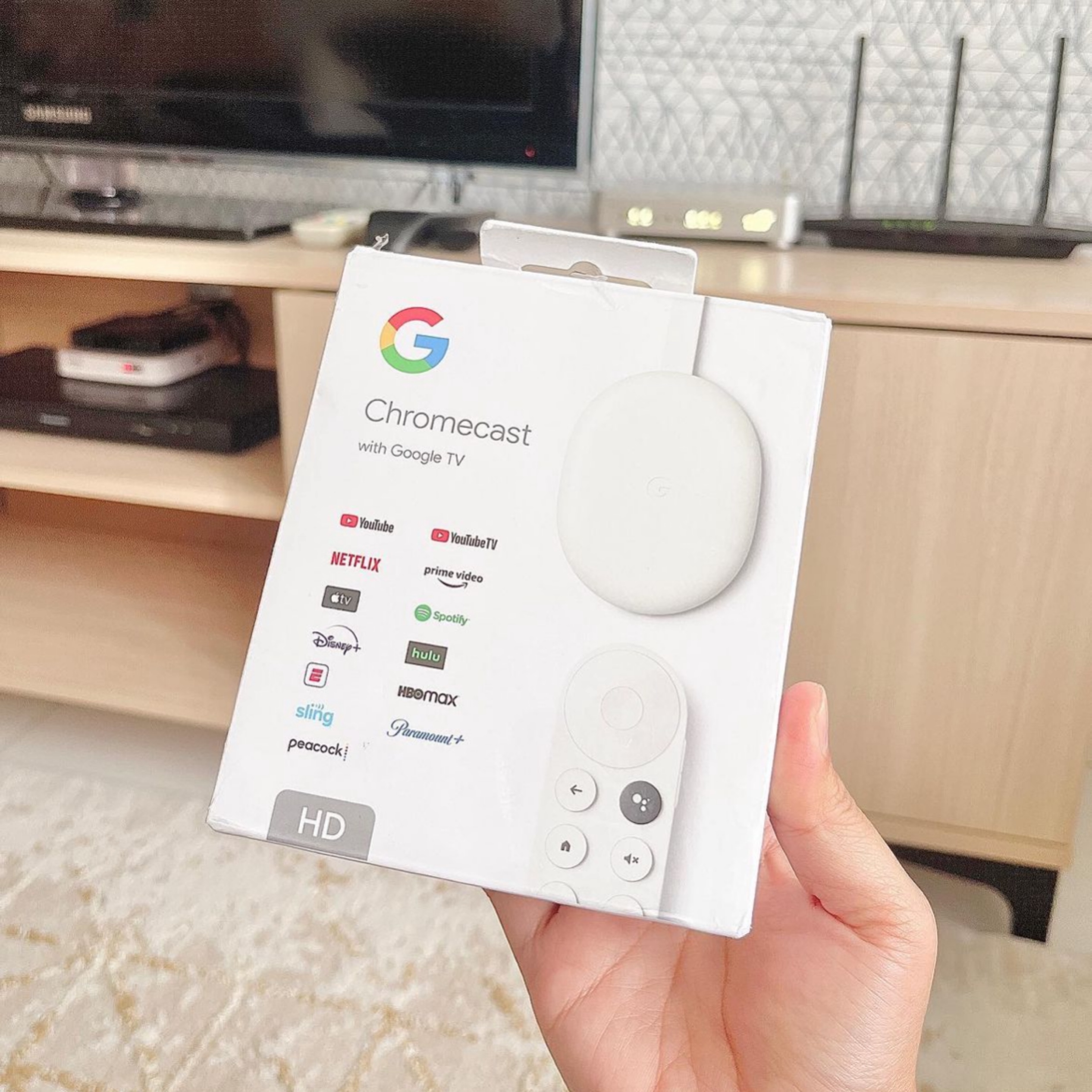 Google Chromecast With TV 第四代媒體串流播放器電視棒白