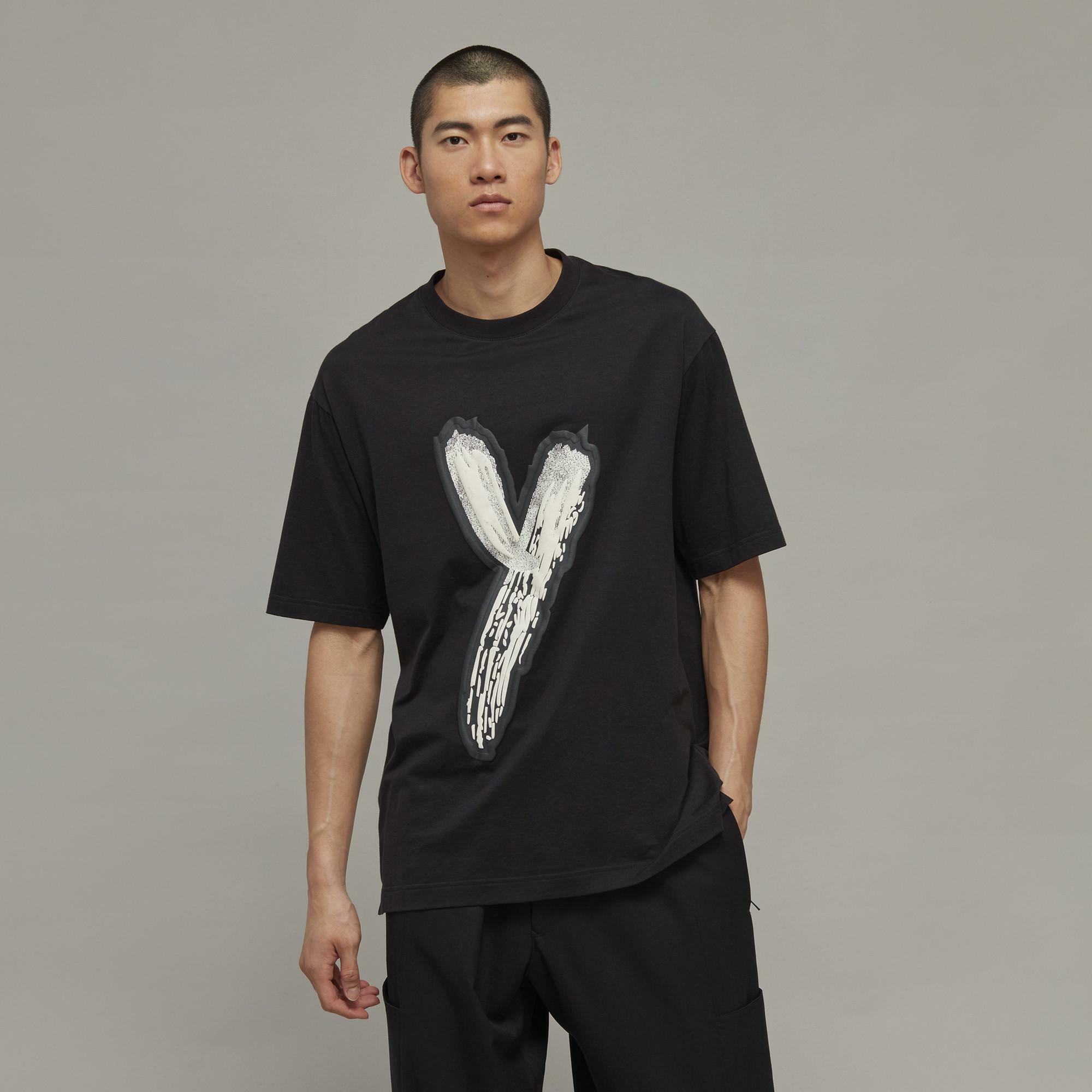 Y-3 LOGO GFX TEE 草寫LOGO短TEE - 黑】