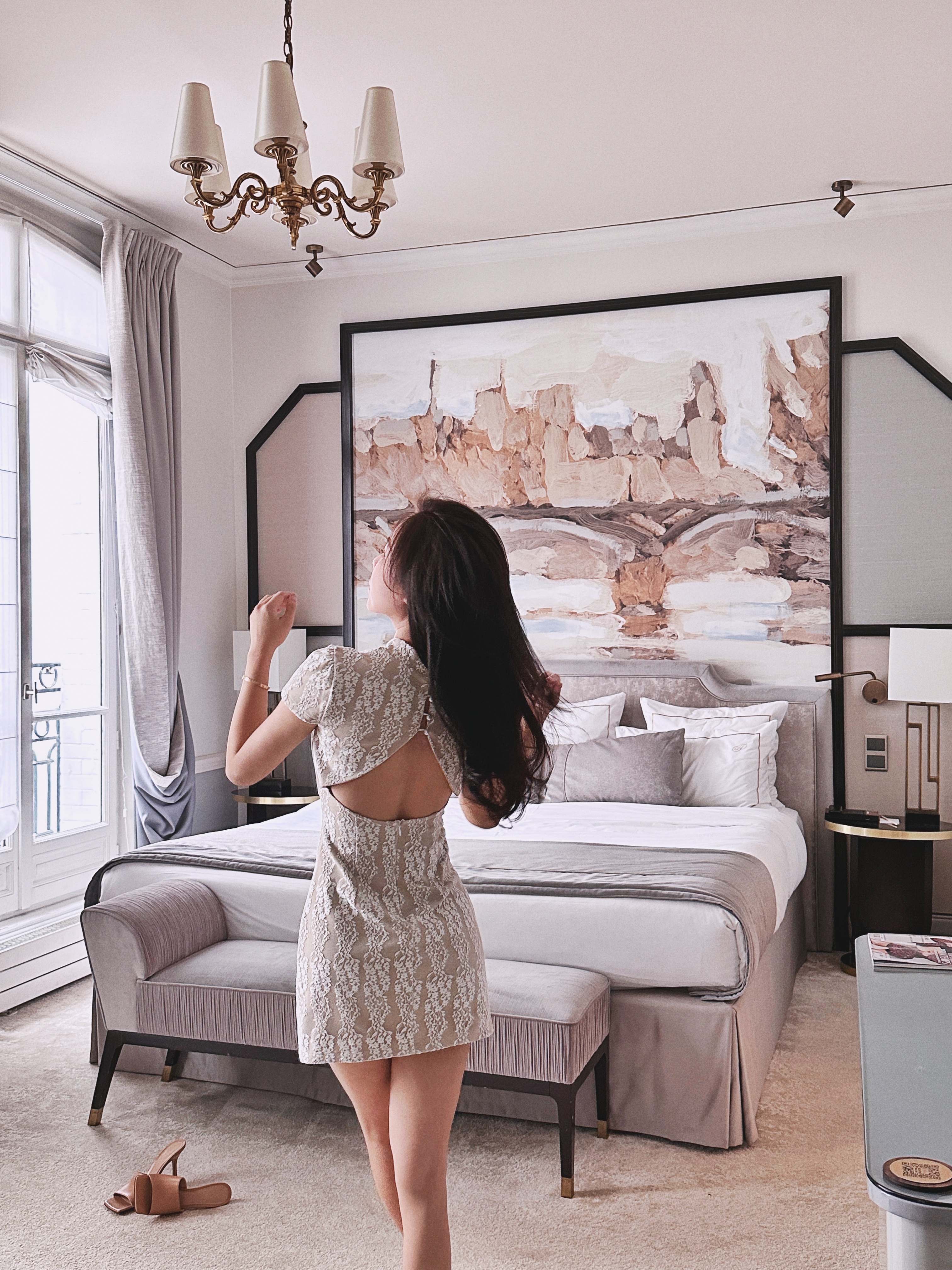 Nostalgia 懷舊年代 露背旗袍蕾絲洋裝