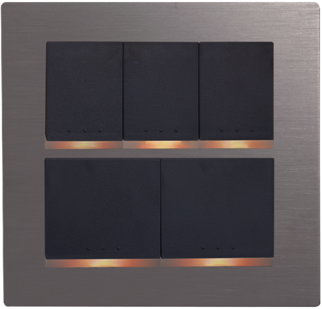 中一 月光系列摩登灰－五開關蓋板組 JY-N5552-MRG