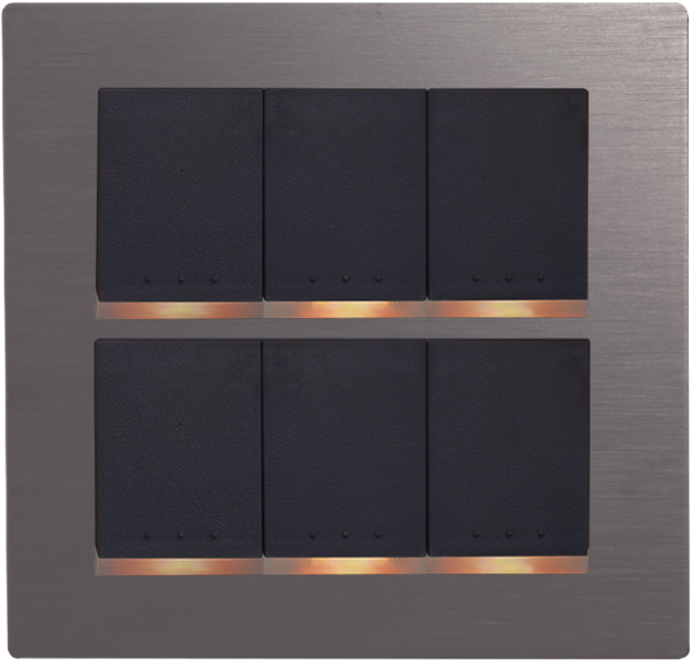 中一 月光系列摩登灰－六開關蓋板組 JY-N5652-MRG