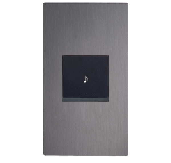 中一 月光系列摩登灰－電鈴押扣蓋板組（直式） JY-N5561-MRG