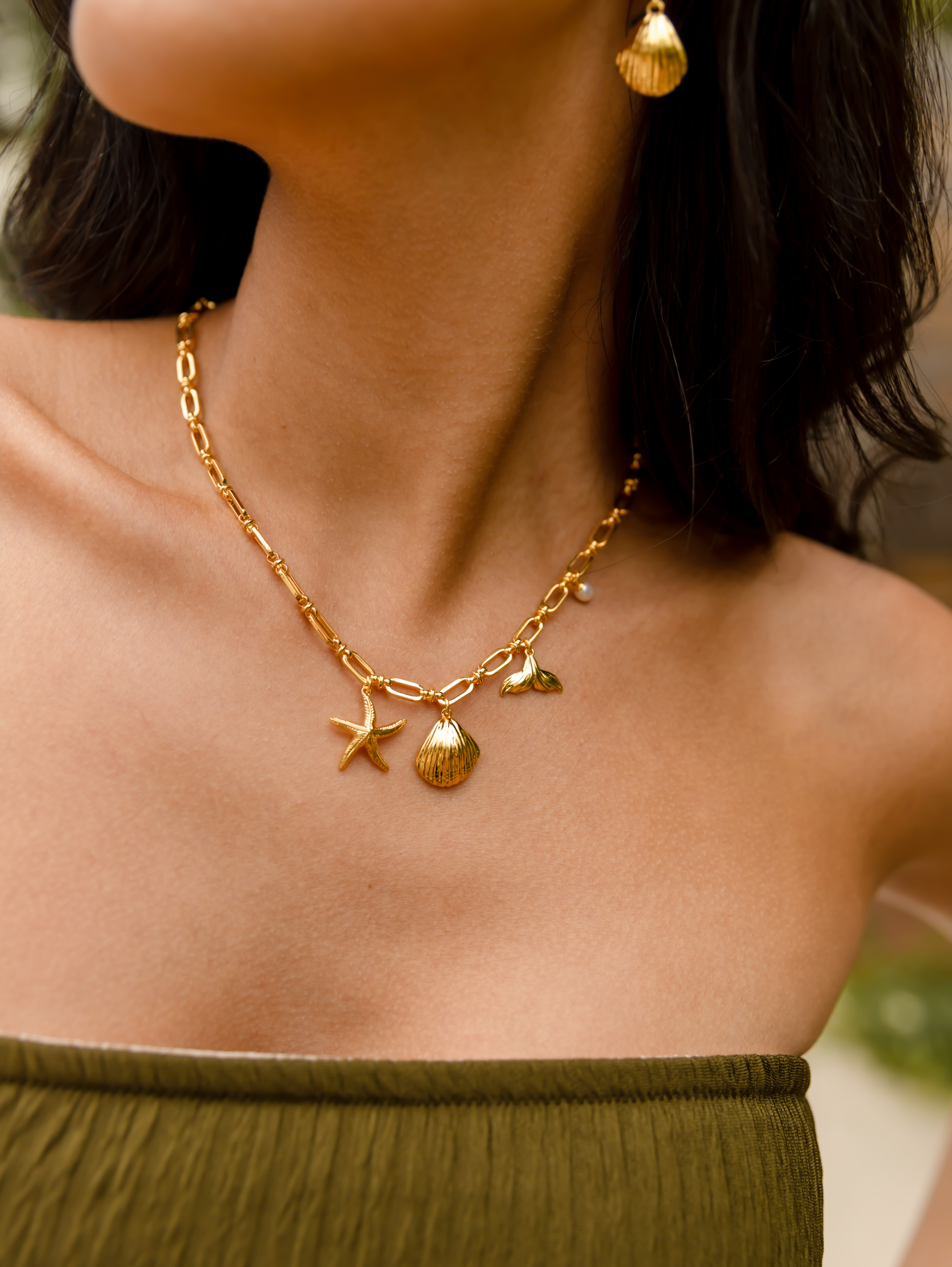 Tropical Paradise · 璀璨海洋吊墜項鍊（金色）