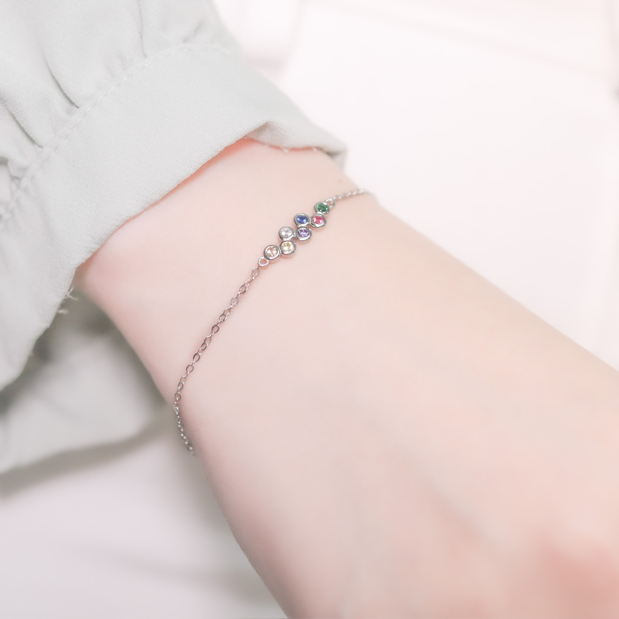 | 925純銀・ 白金 | 彩虹瀰漫手鏈 | BR0694 |