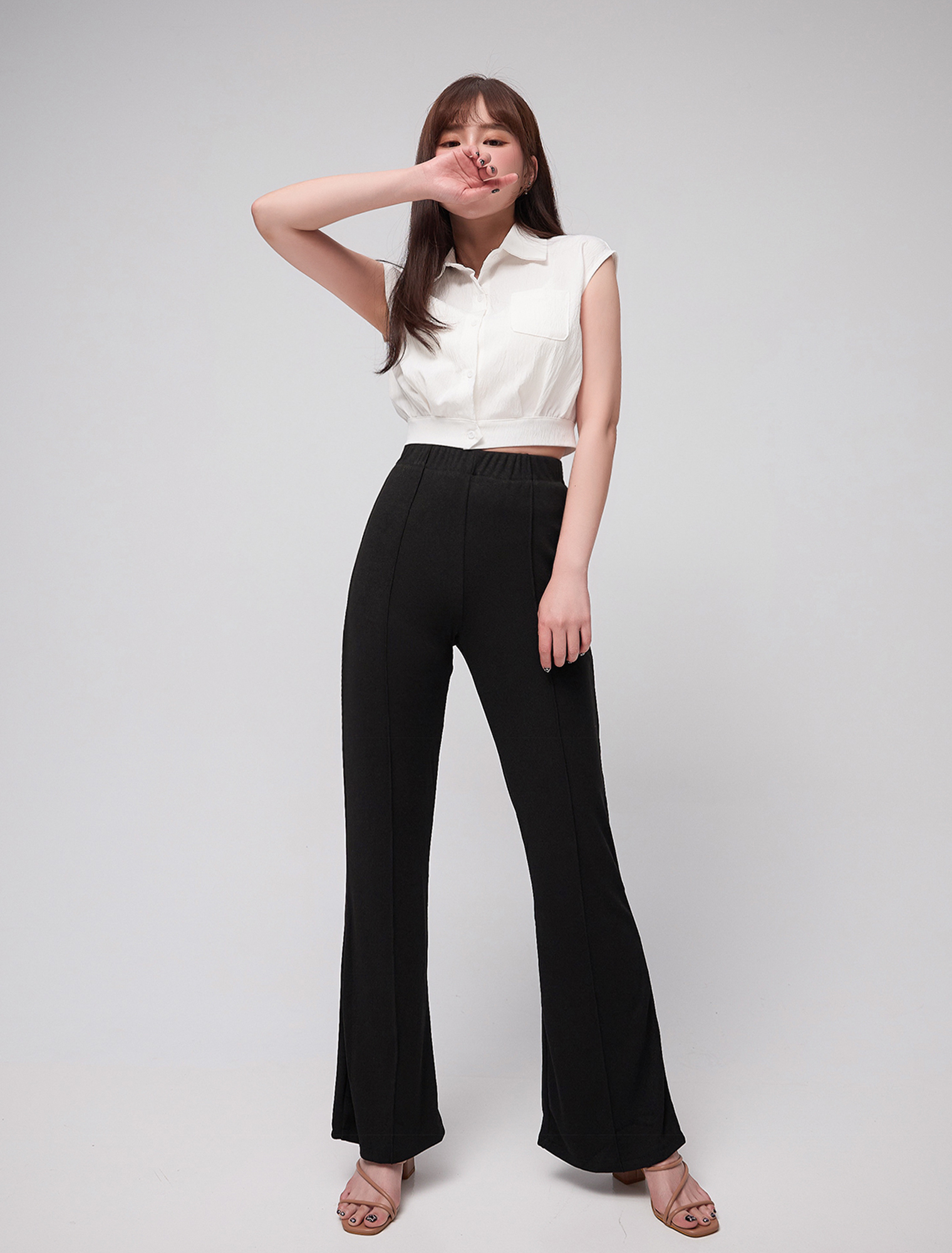 法朵Fado Shop｜究極長-高腰長腿鬆緊喇叭褲 273B002 三色