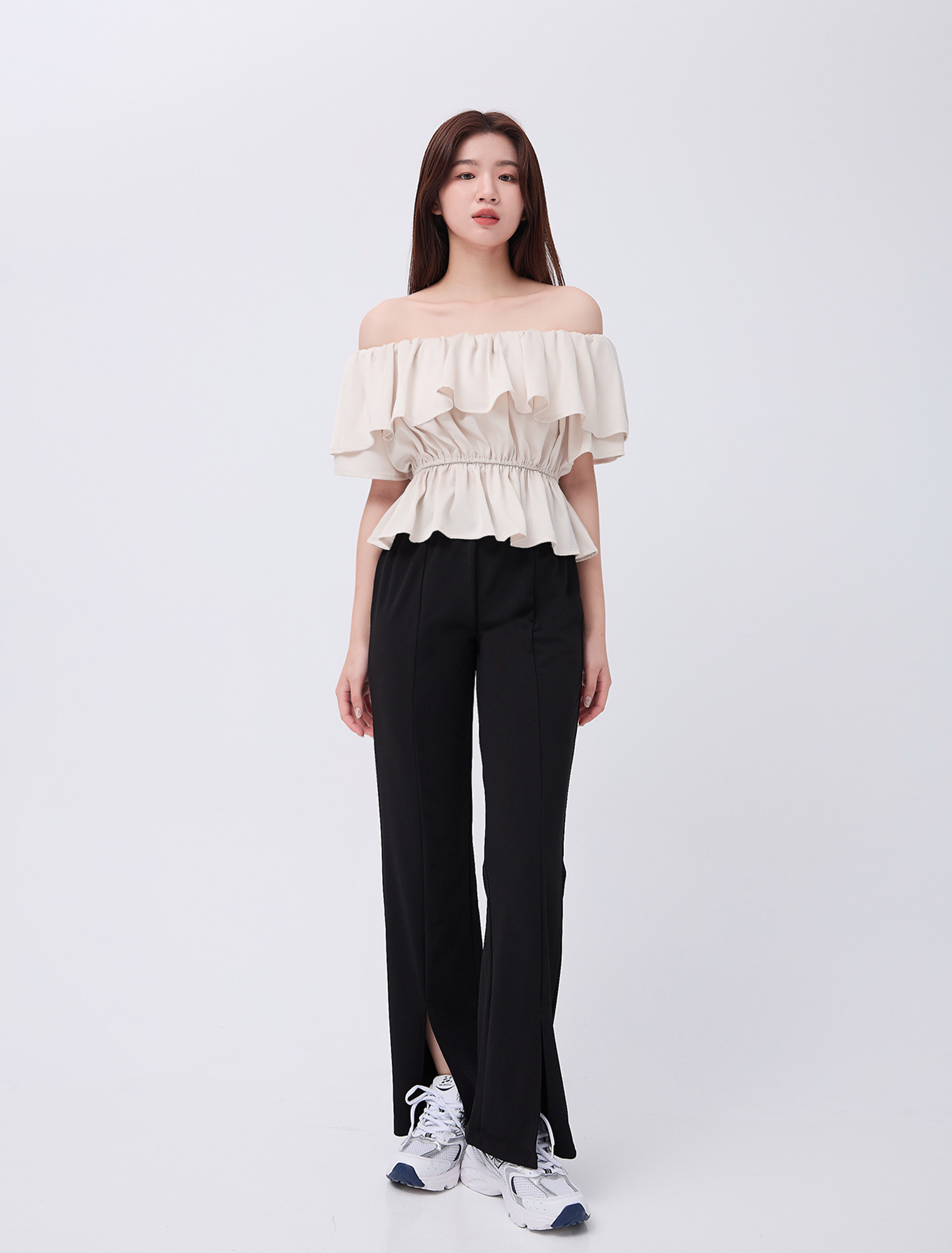 法朵Fado shop｜神級長-前開岔彈力寬褲 273C019 五色