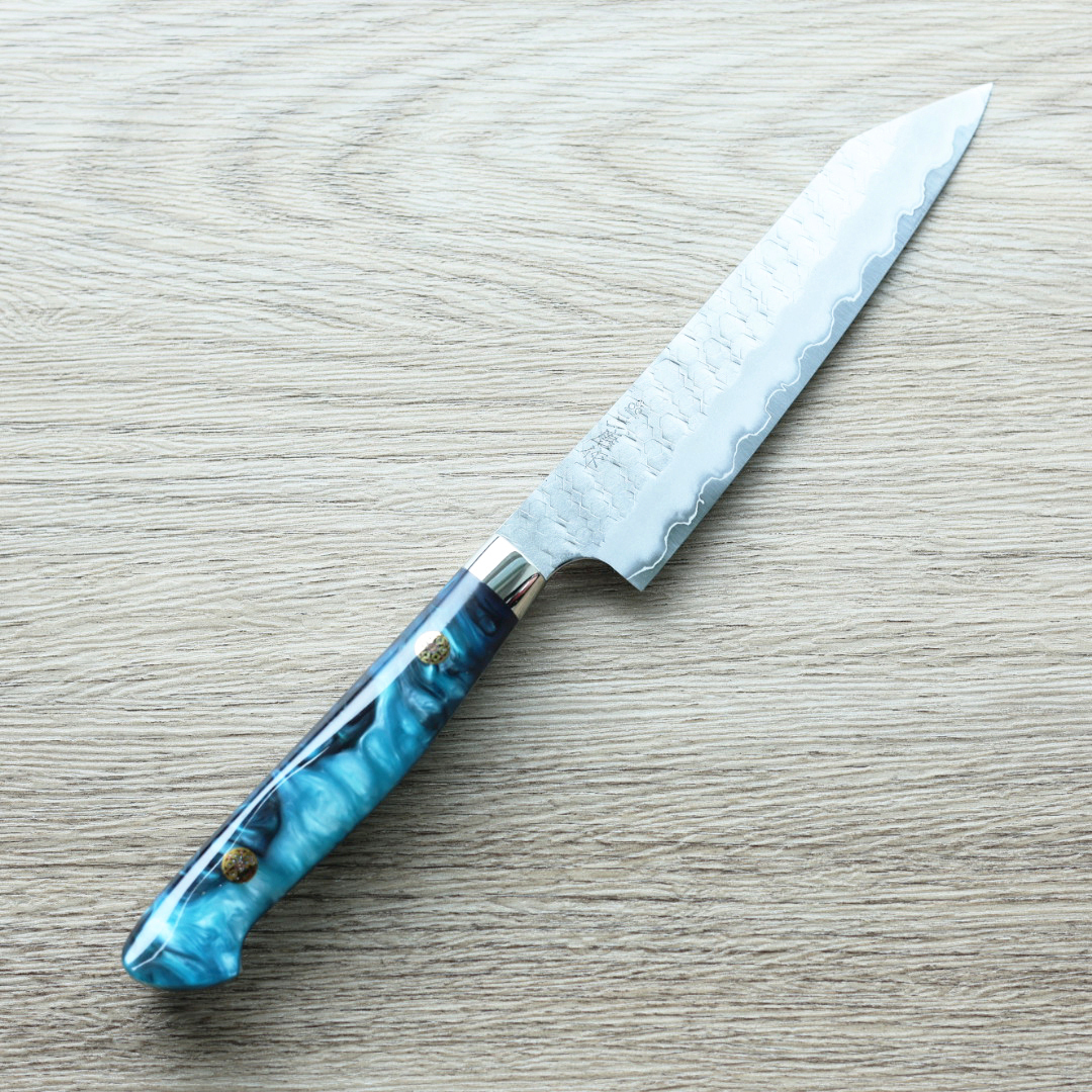 二唐刃物 切付蔬果 150mm SG2粉末HSS鋼 磨鎚目 壓克力柄