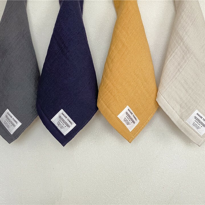 《2394》日式純棉純色皺皺紗布毛巾嬰兒級柔軟親膚吸水毛巾浴巾